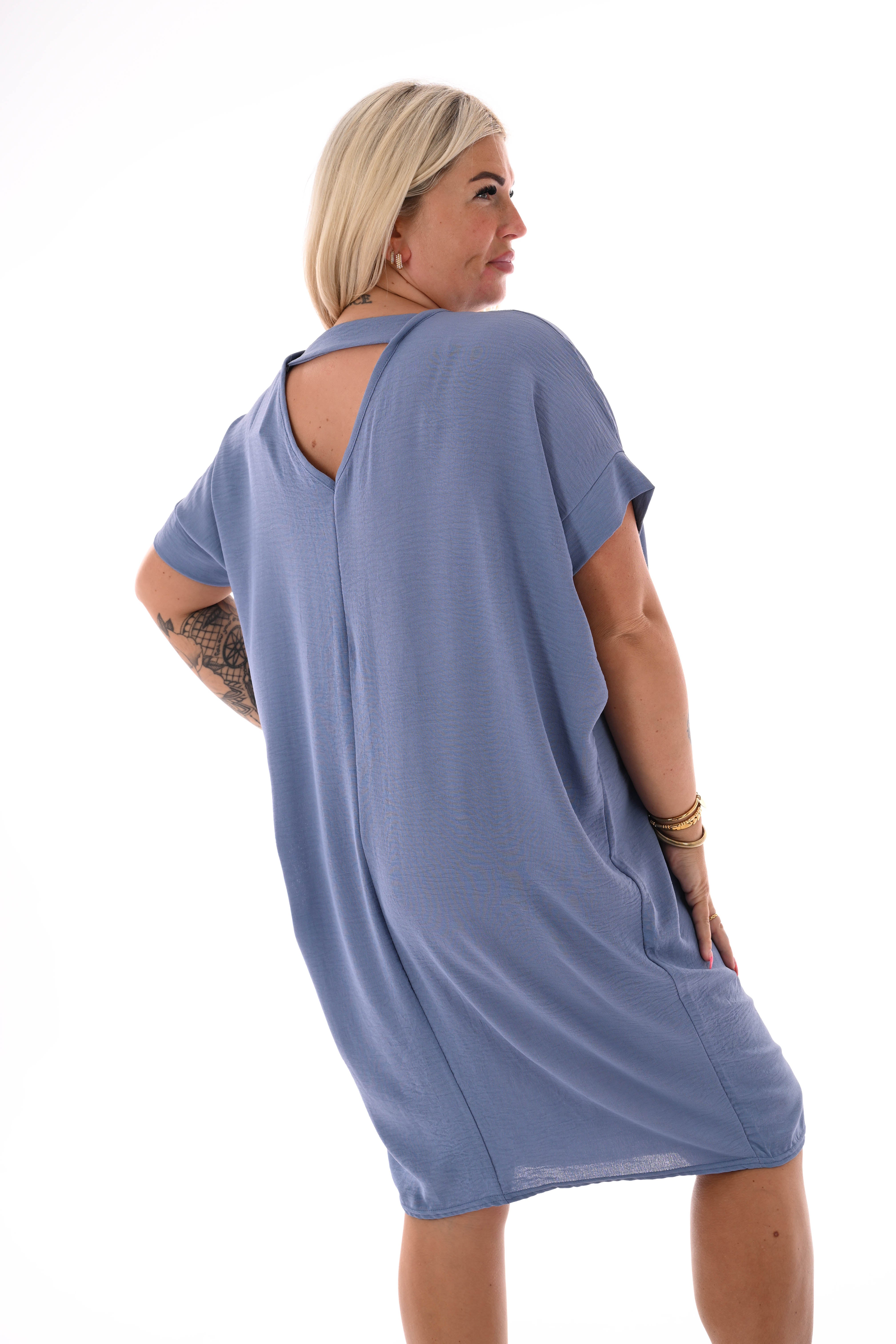 Tuniek v-rug uni jeansblauw