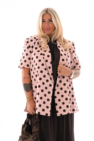 Blazer overslag dots lichtroze