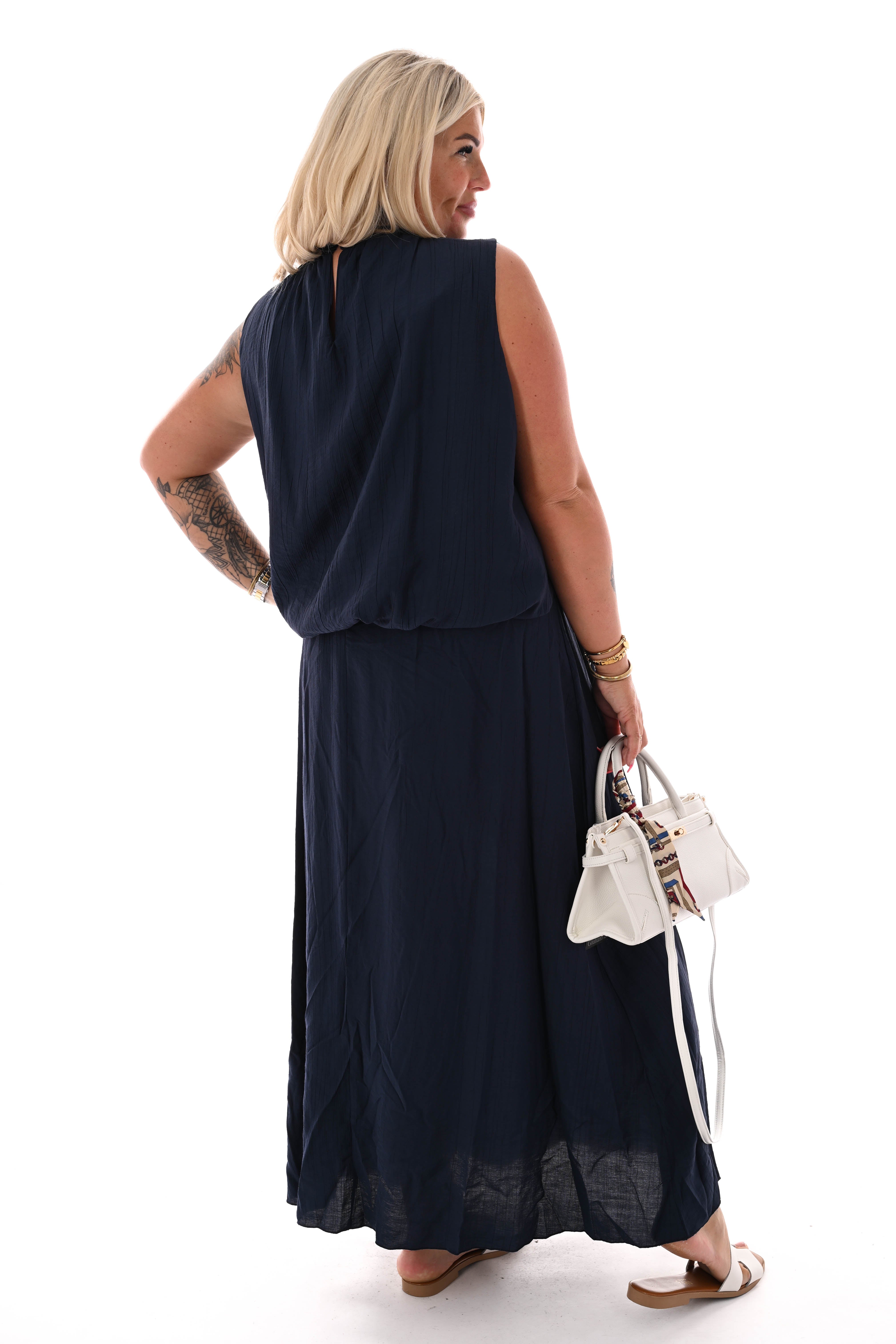 Tweedelig set rok mouwloze top uni marineblauw