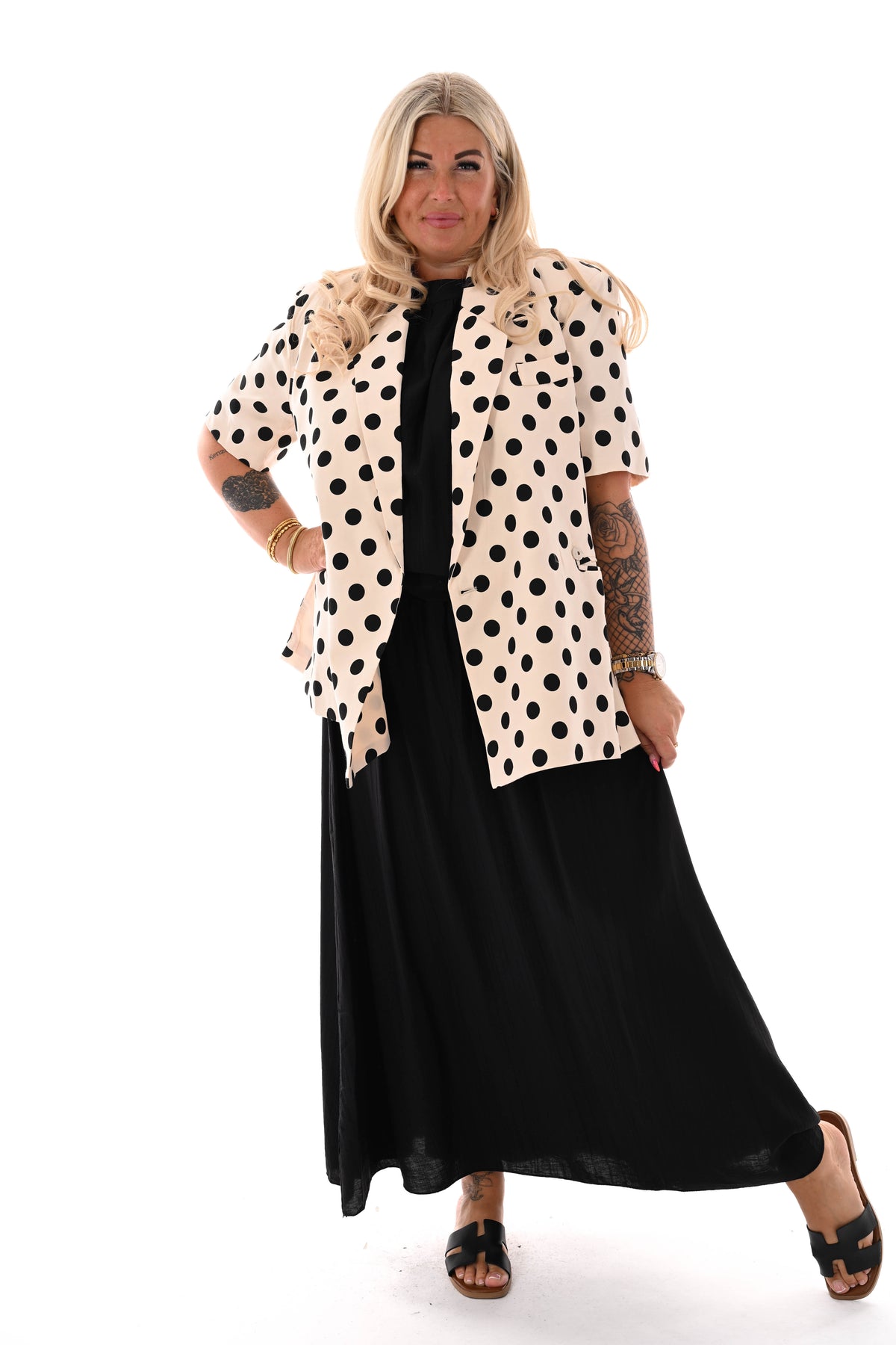 Blazer overslag dots creme