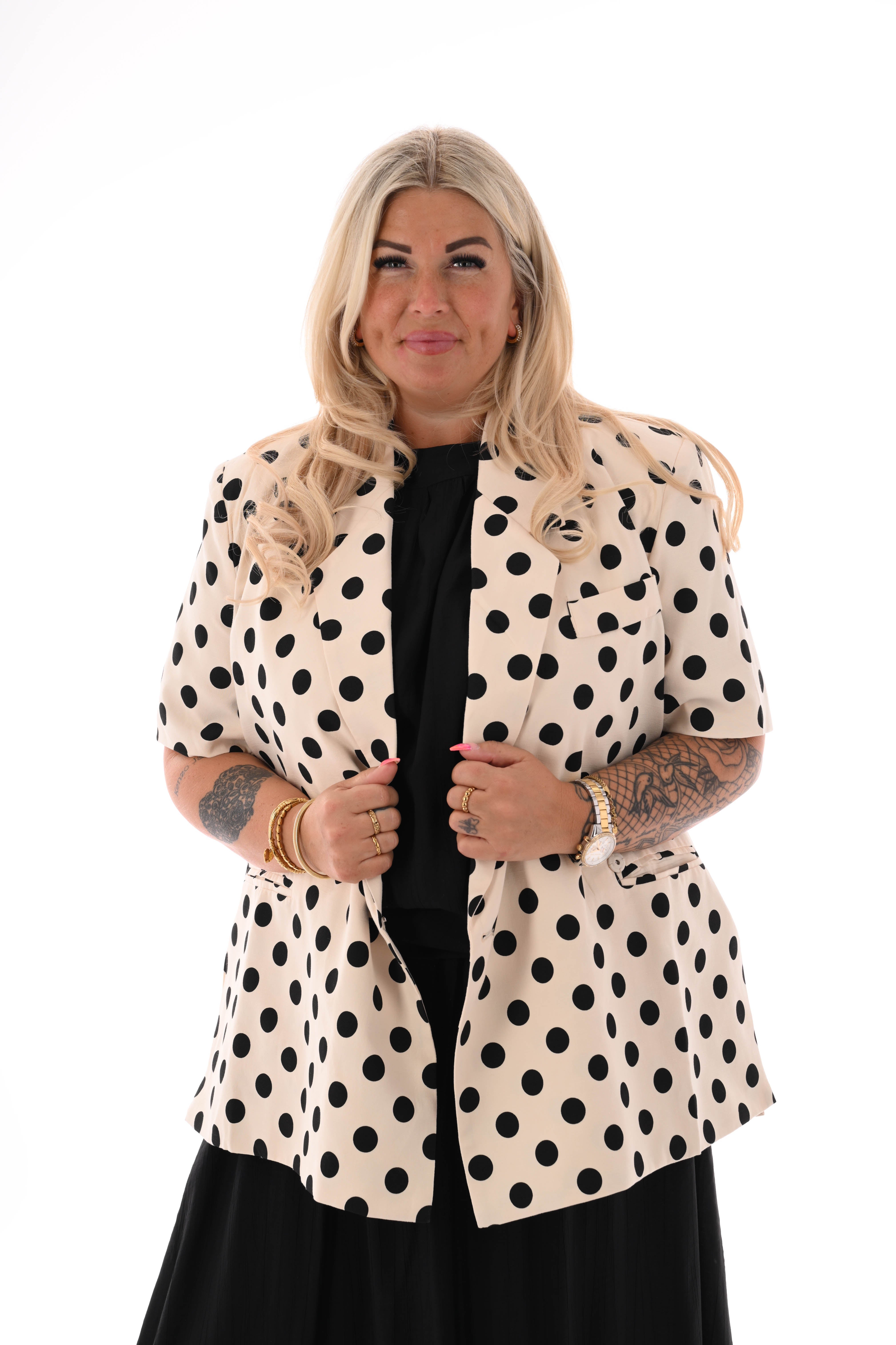 Blazer overslag dots creme