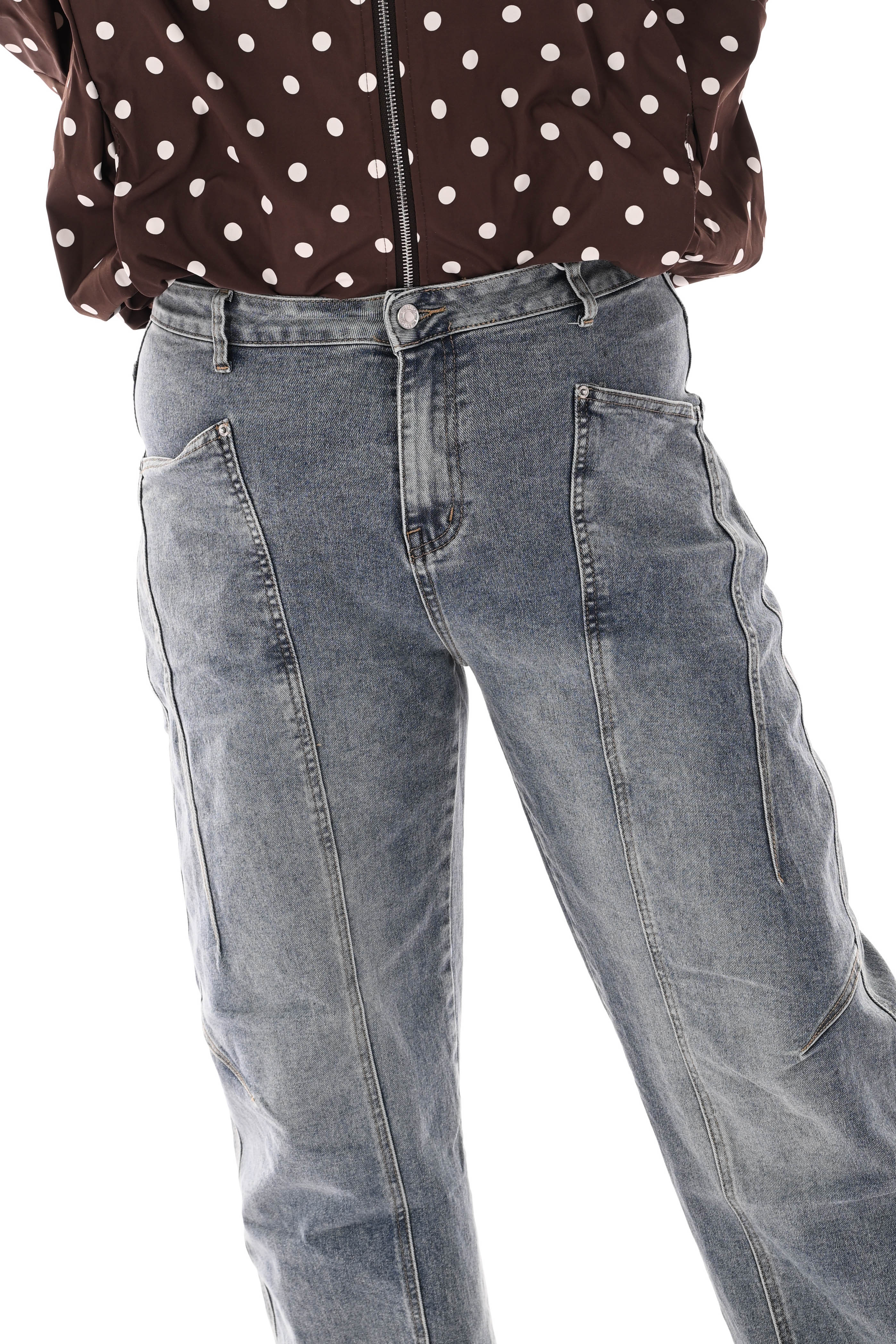 Monday straight leg met naad stonewash