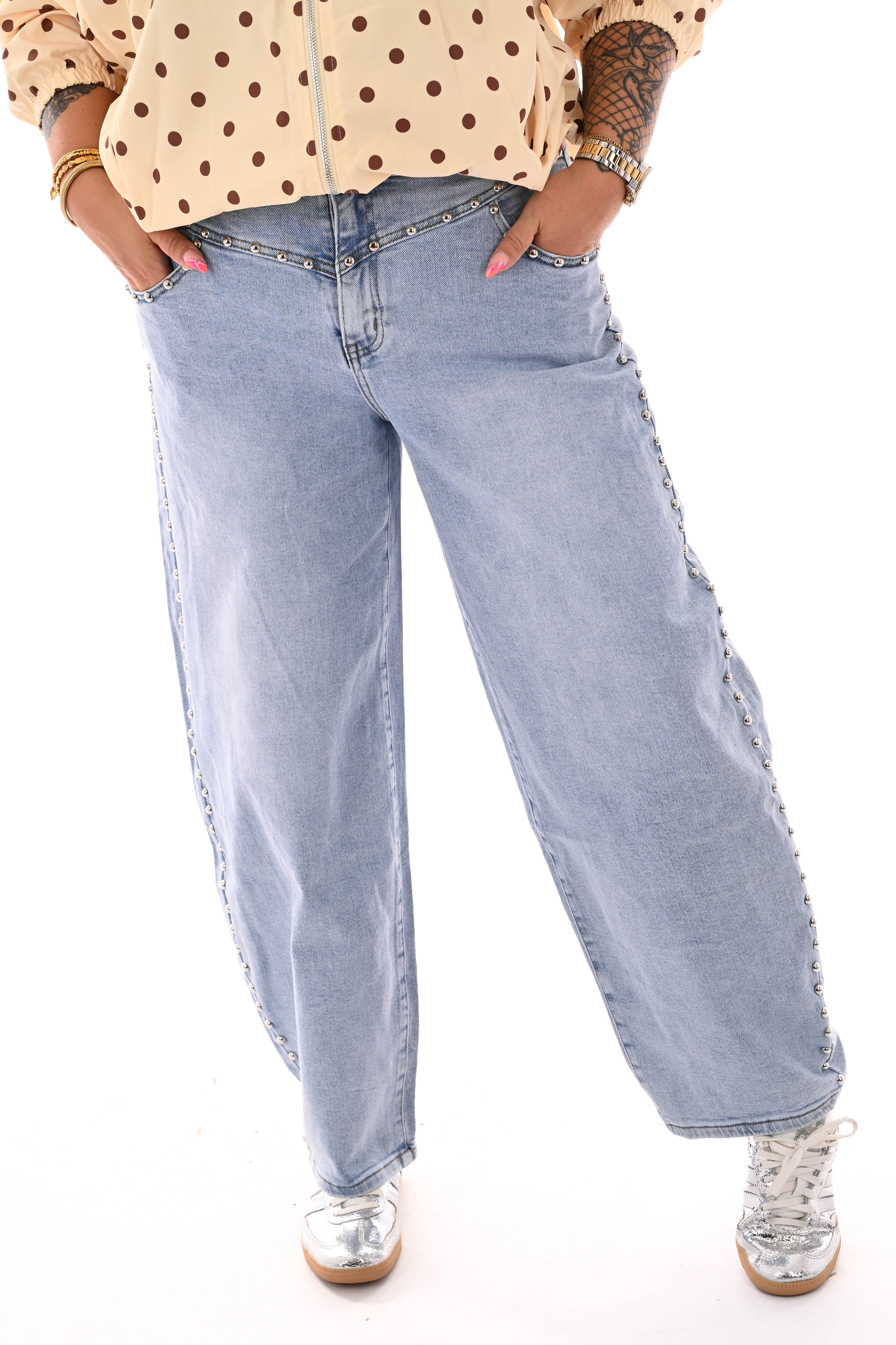 Laulia ballon jeans studs lichtblauw