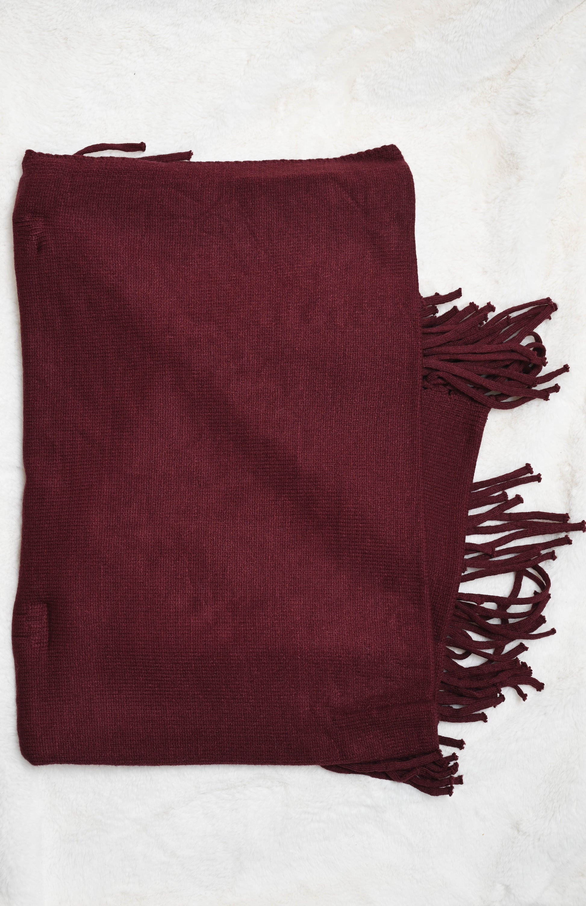 Omslag doek met franjes bordeaux