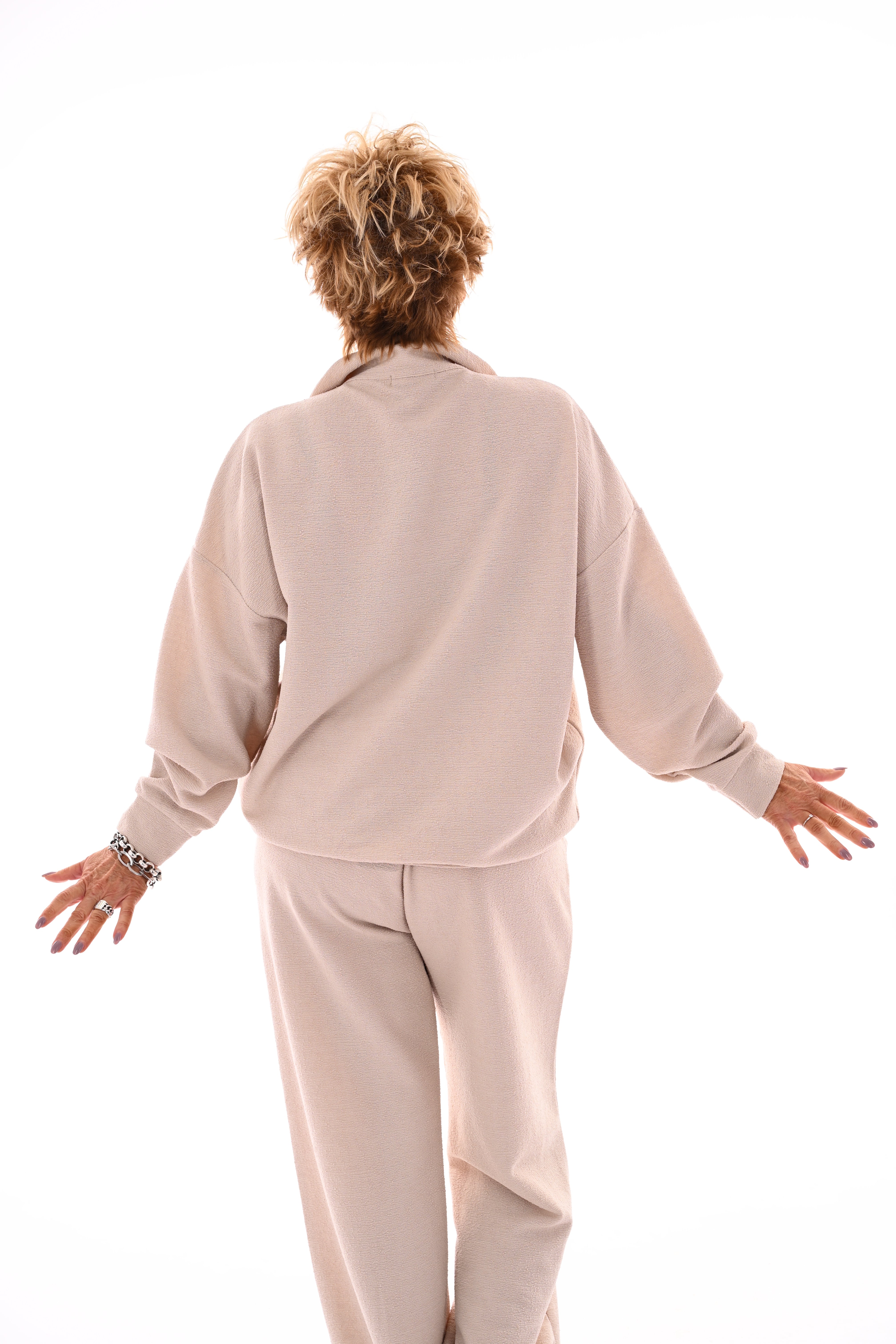 Tweedelig pak New York met rits beige