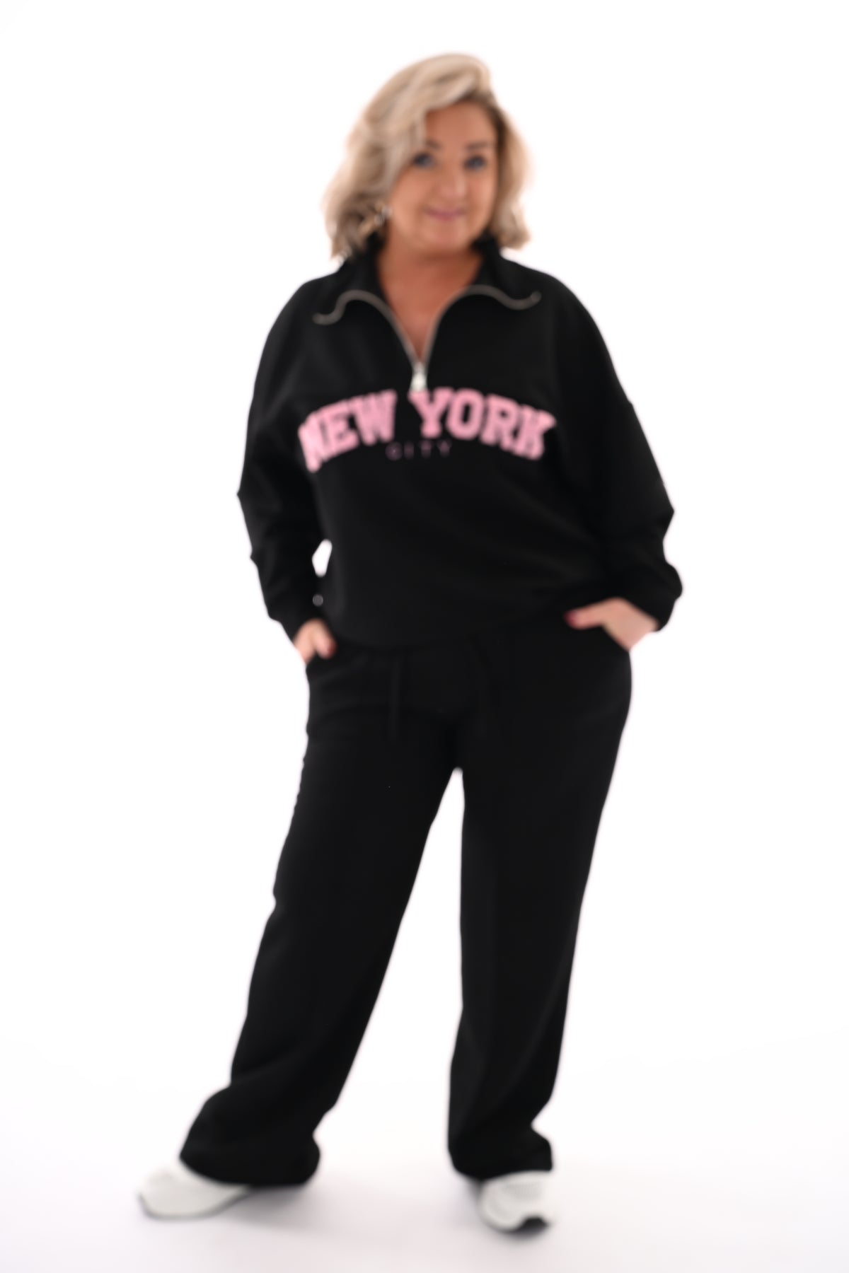 Tweedelig pak New York met rits zwart