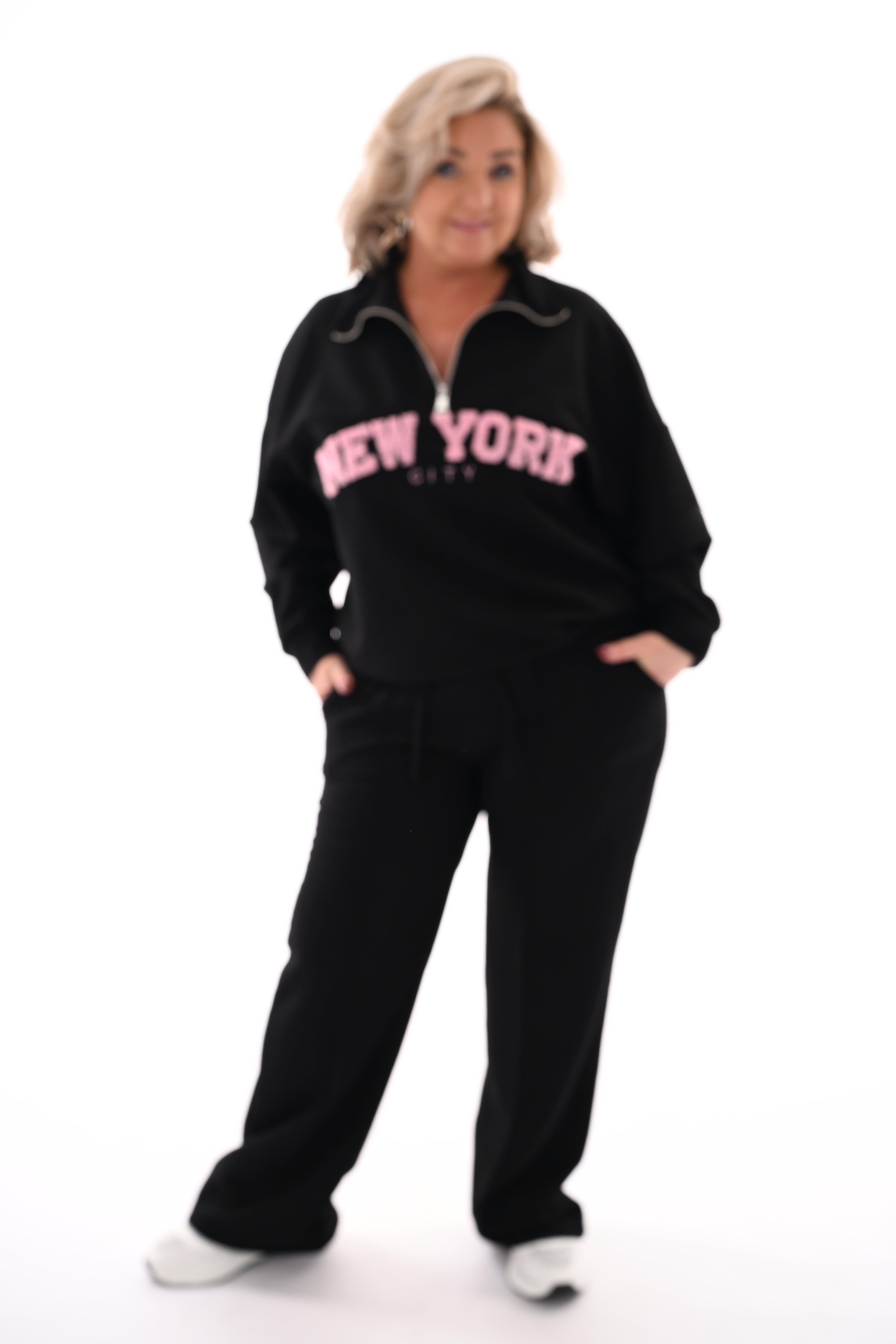 Tweedelig pak New York met rits zwart