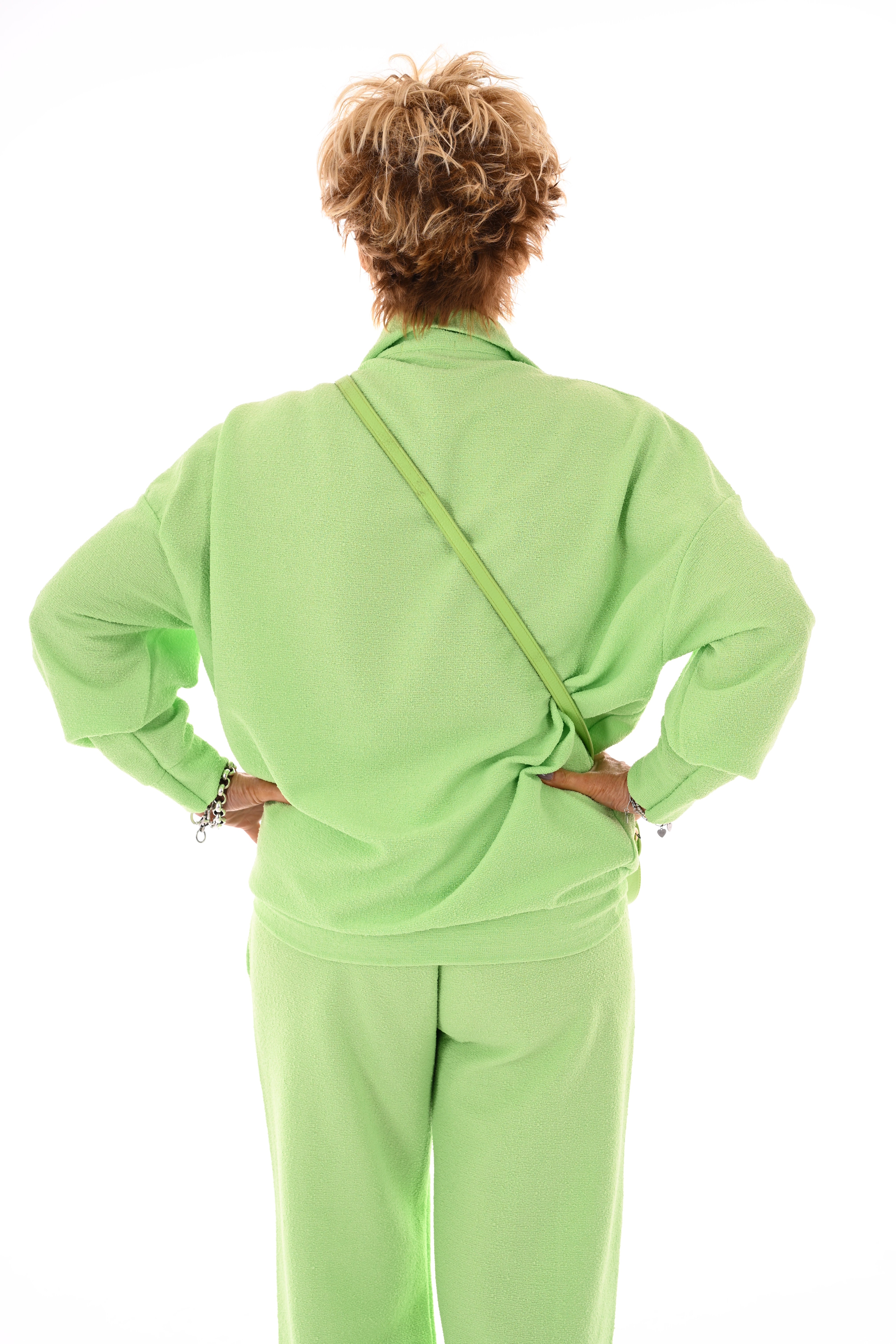 Tweedelig pak New York met rits lichtgroen