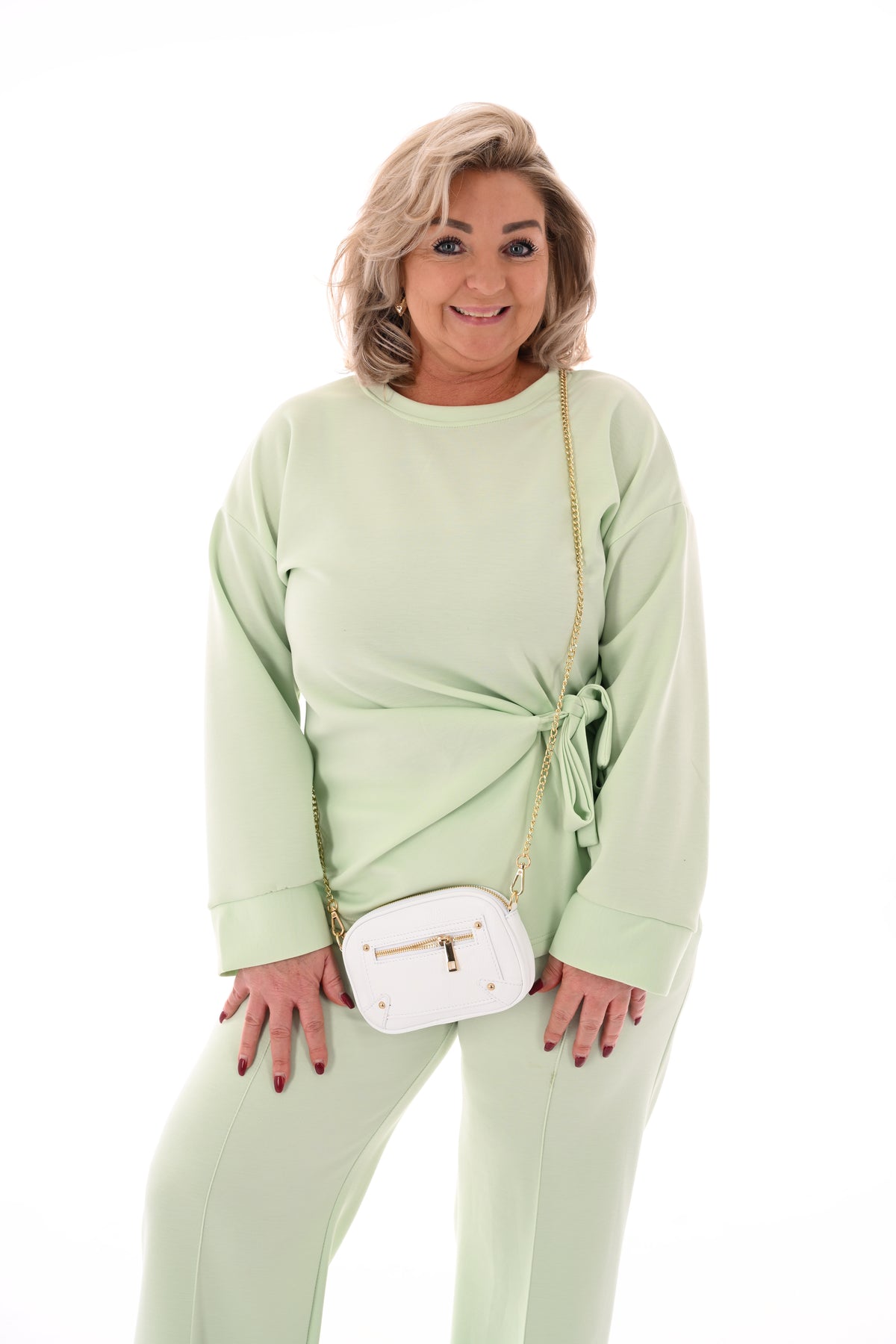 Kleine tas ritsdetail wit