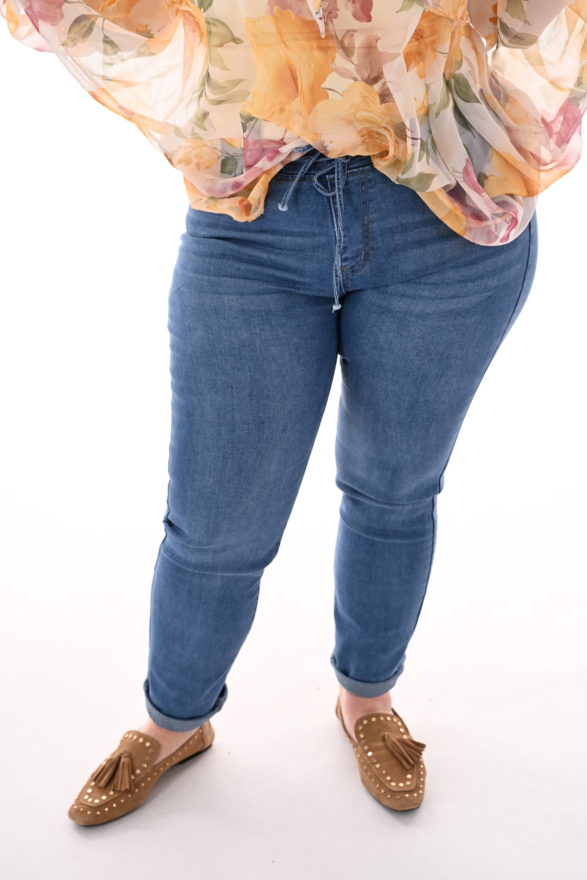 G-smack jeans aantrekkoord blauw