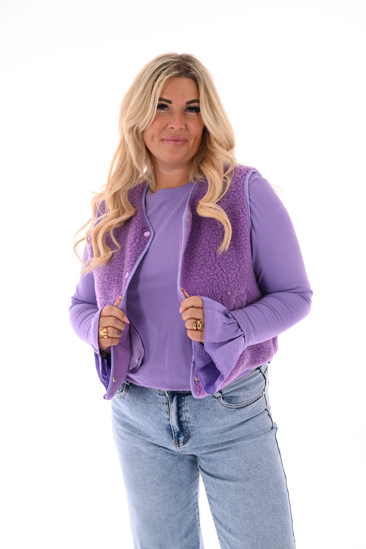 Teddy gilet lila