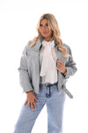 Leatherlook bomber lichtblauw