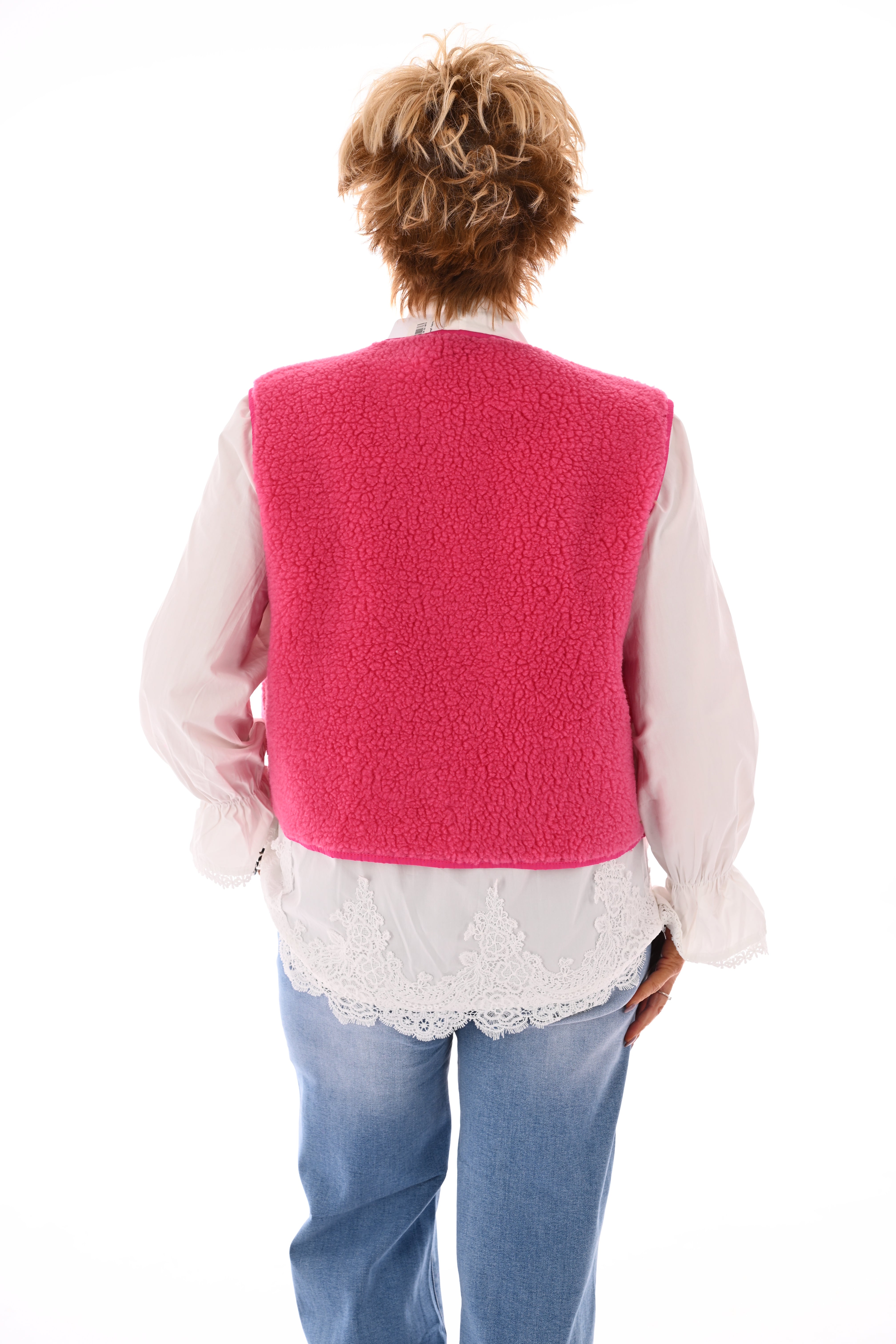 Teddy gilet fuchsia