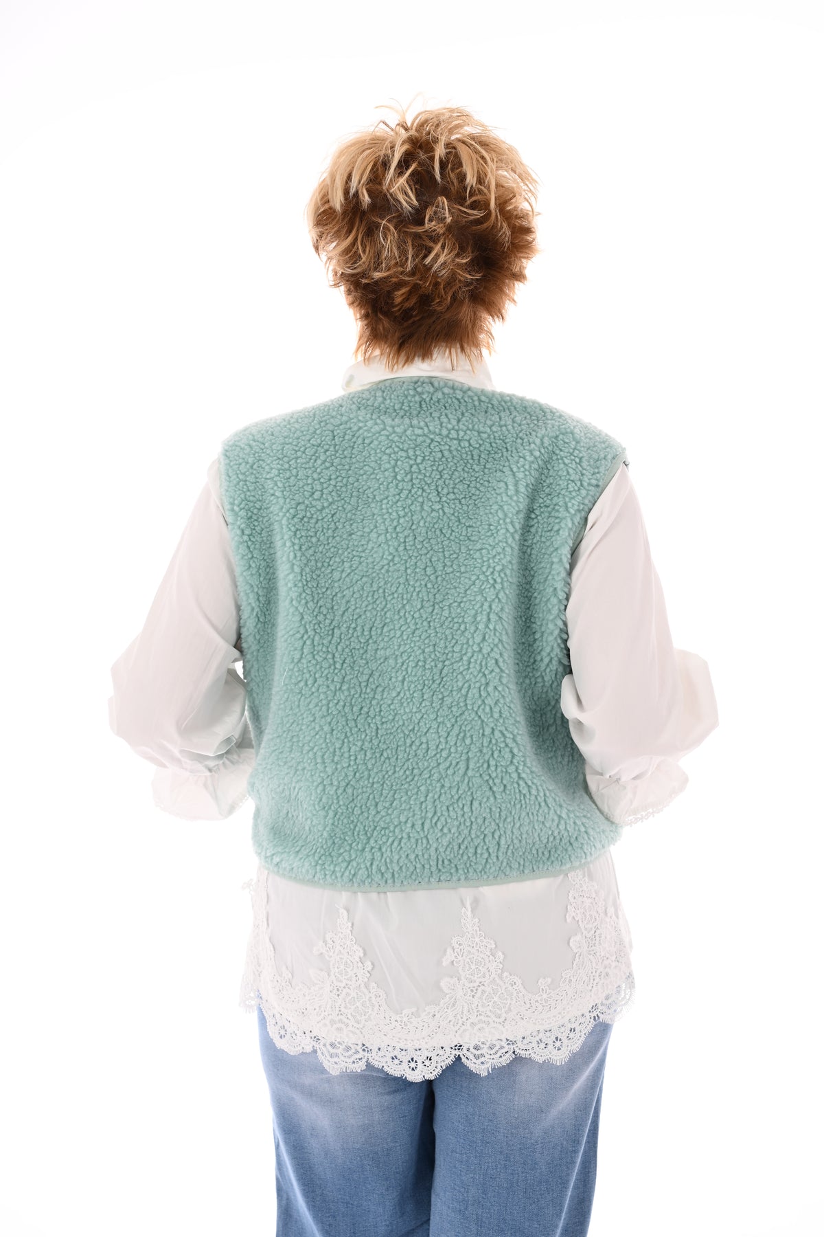 Teddy gilet mintgroen