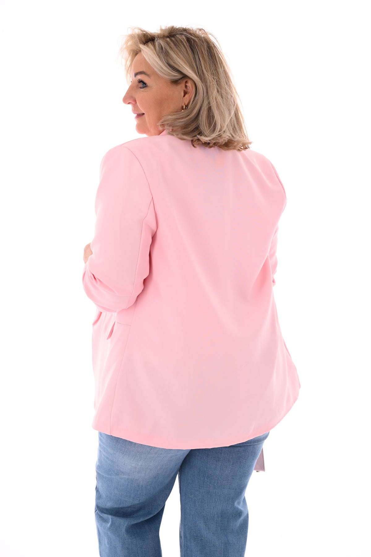 Blazer ophaalmouwen uni lichtroze