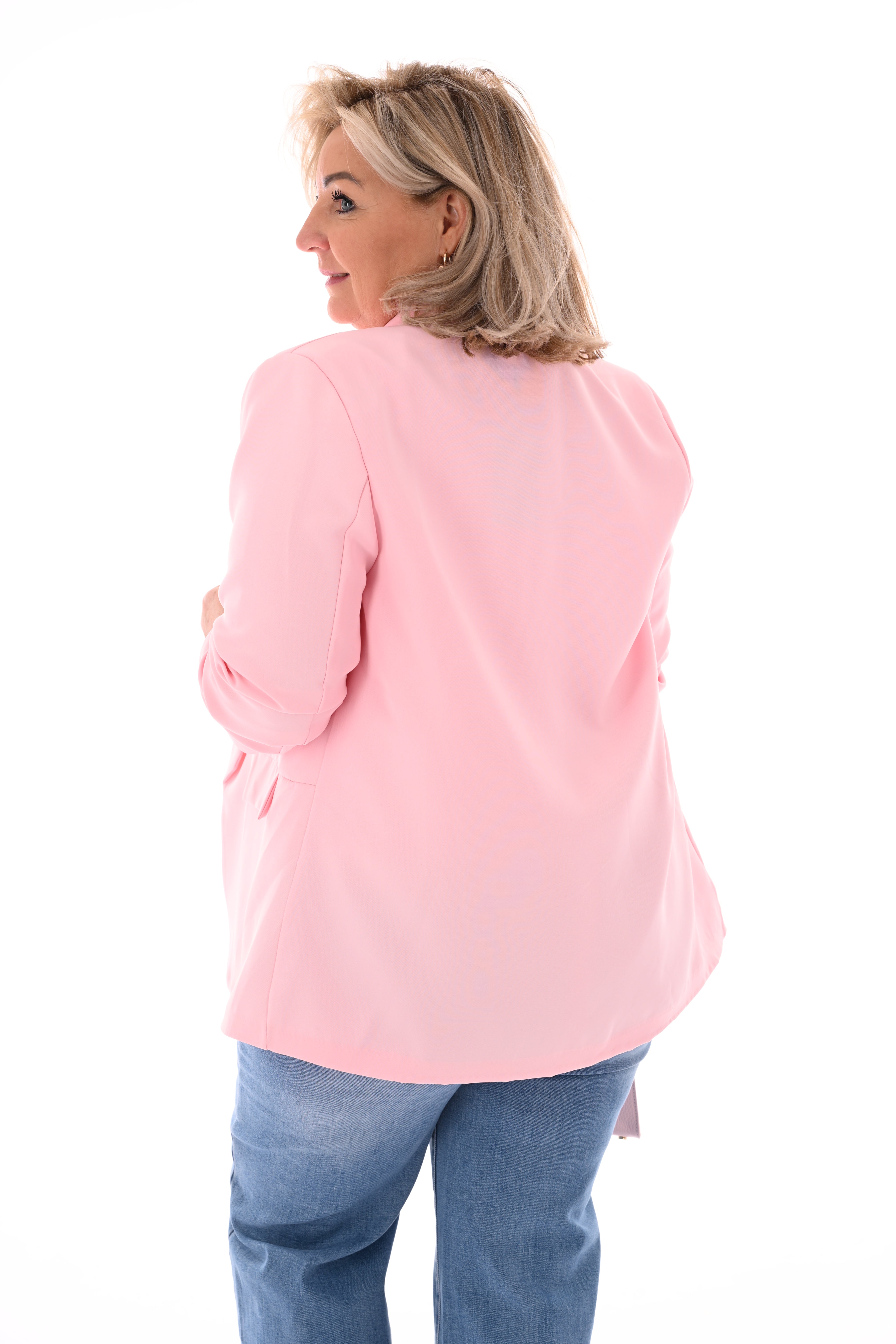 Blazer ophaalmouwen uni lichtroze