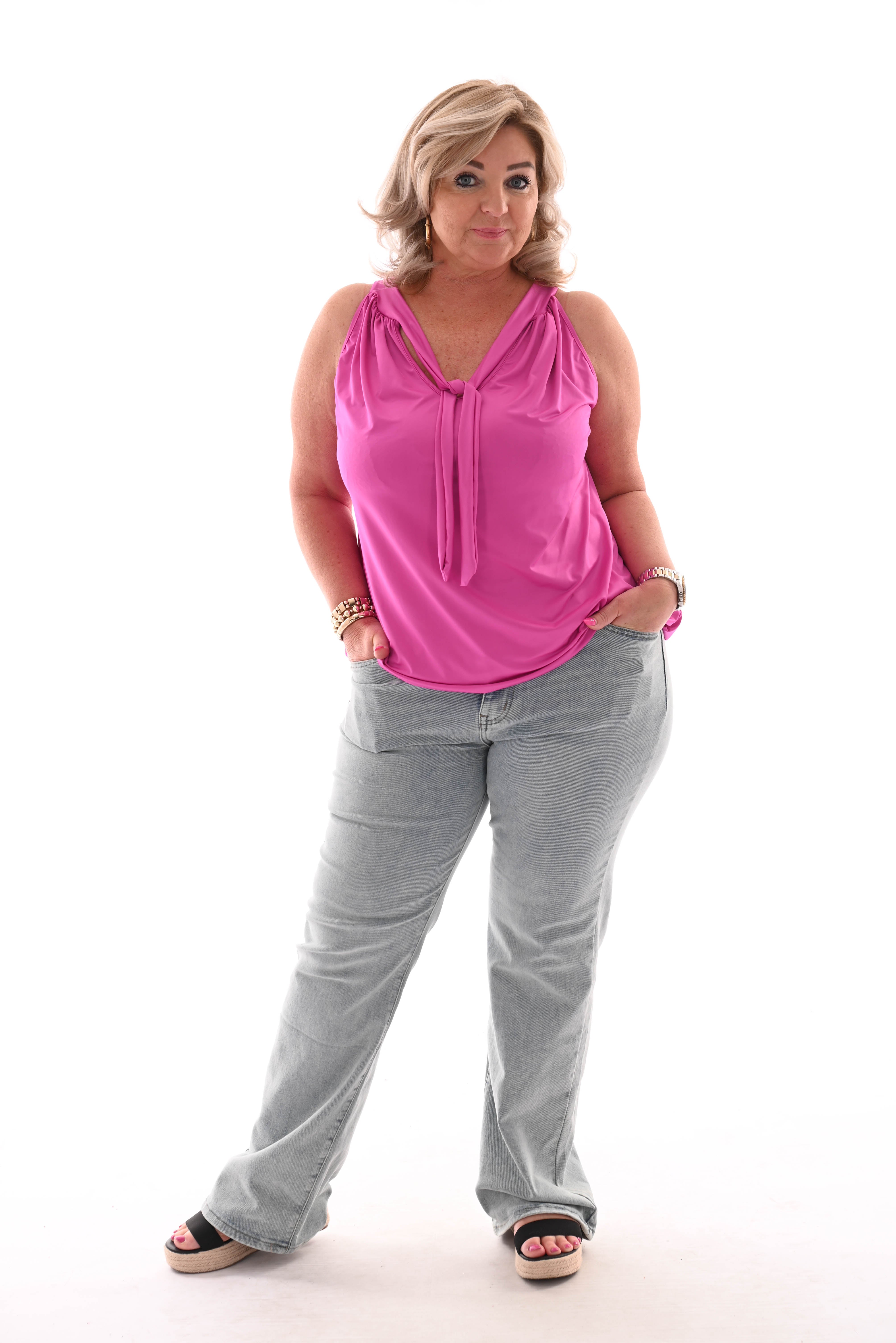 Haltertop uni magenta