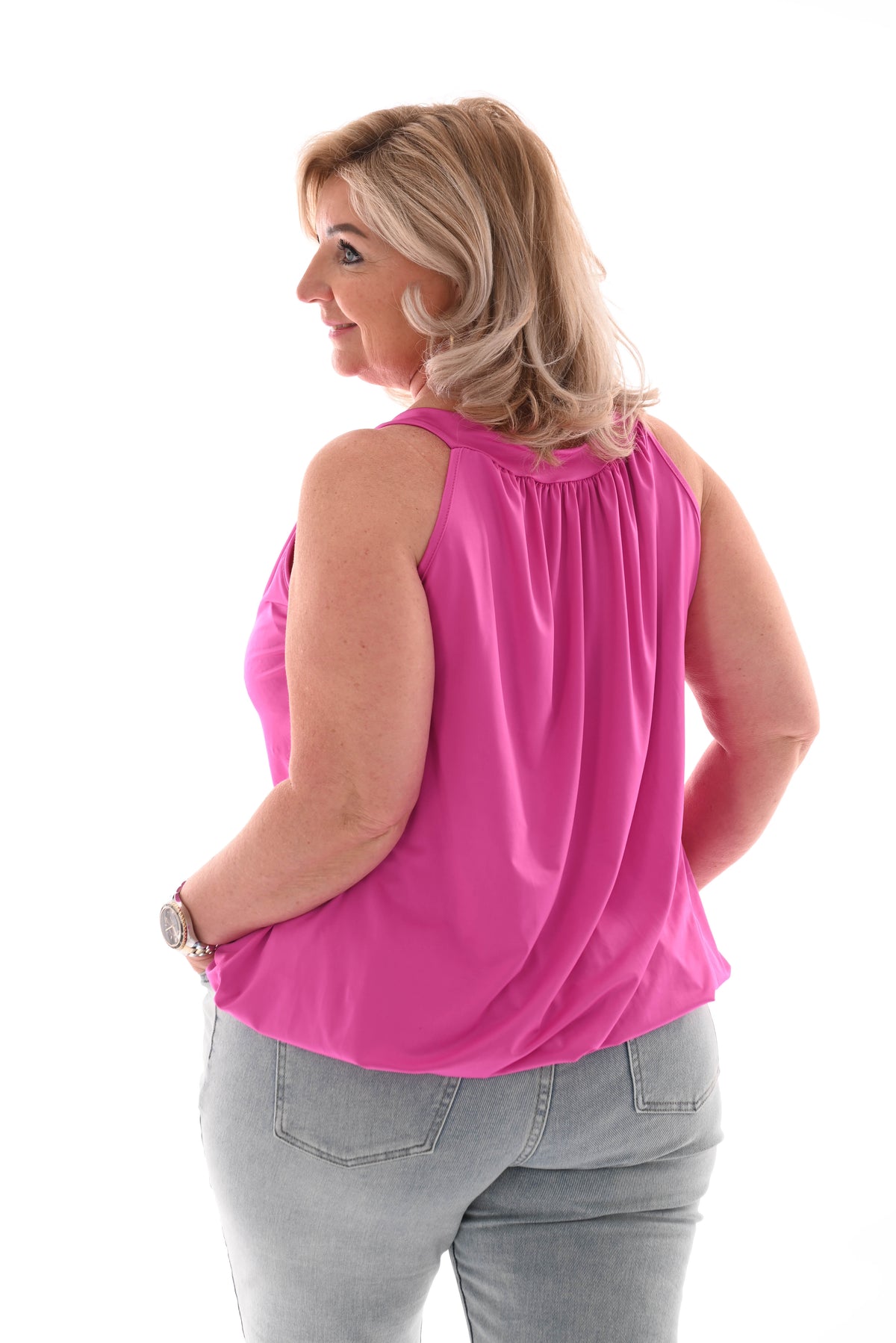 Haltertop uni magenta