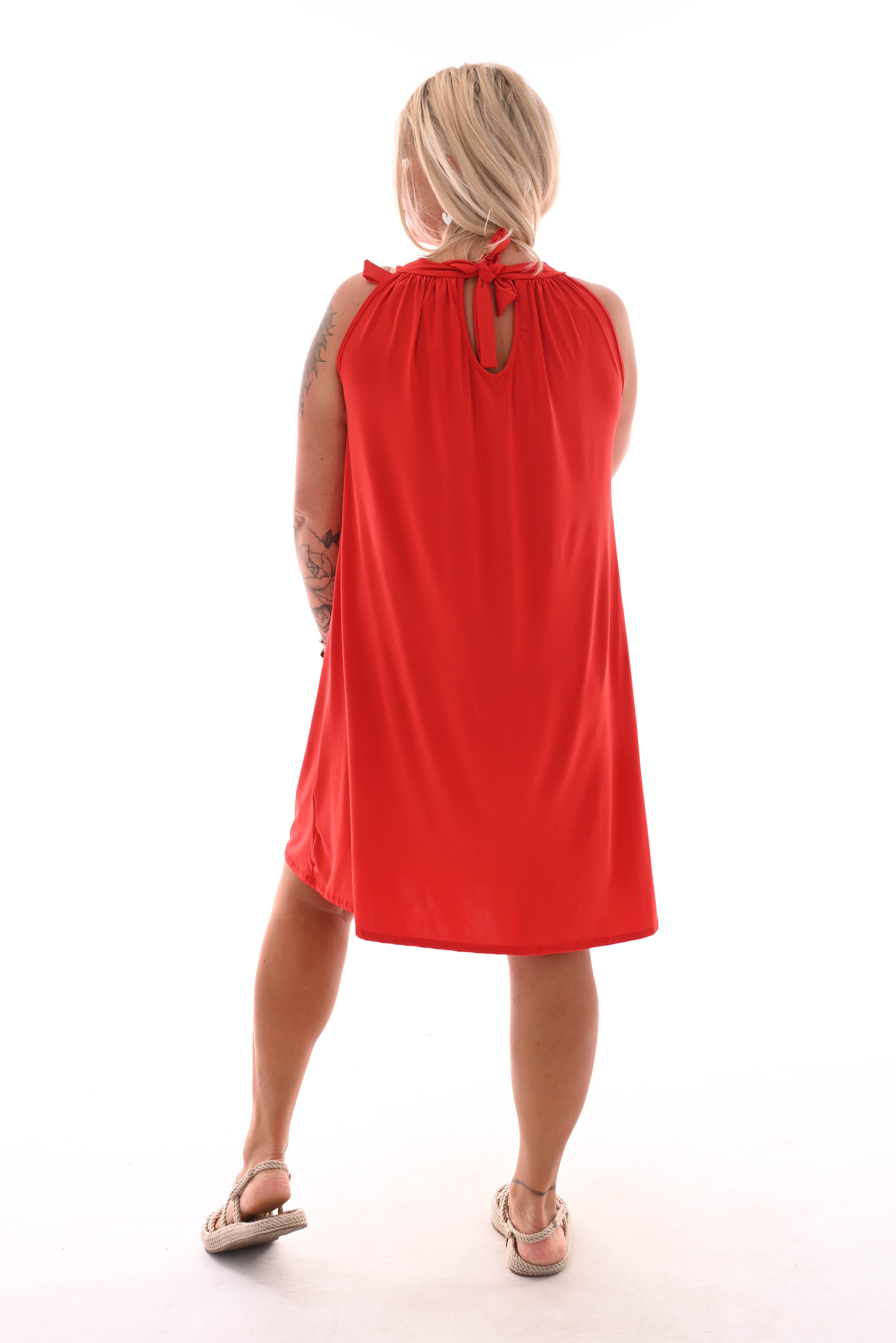 Halterjurk halflang uni rood