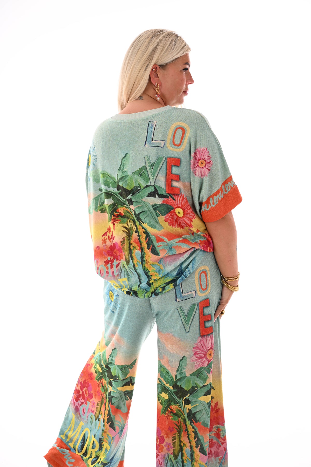 Tweedelig set tropical turquoise