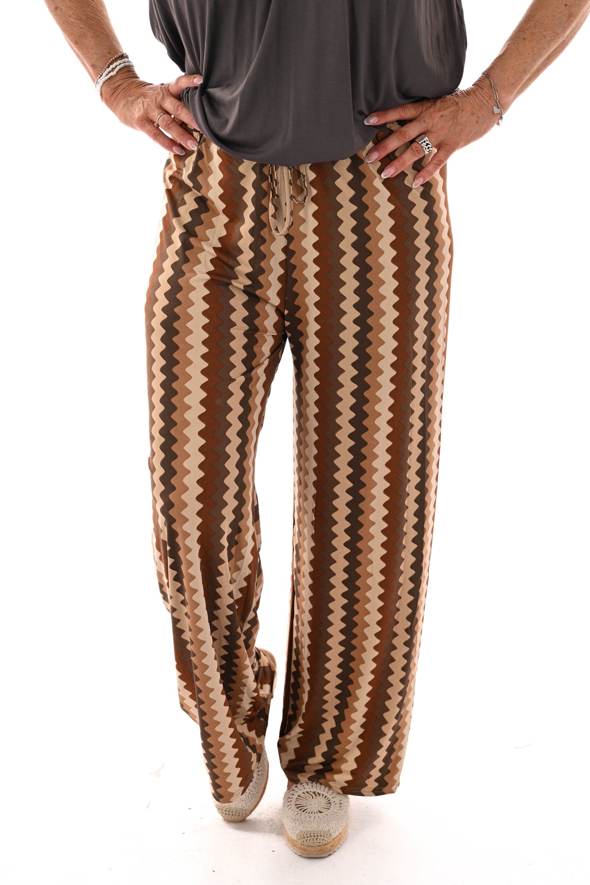 Broek zigzag bruin