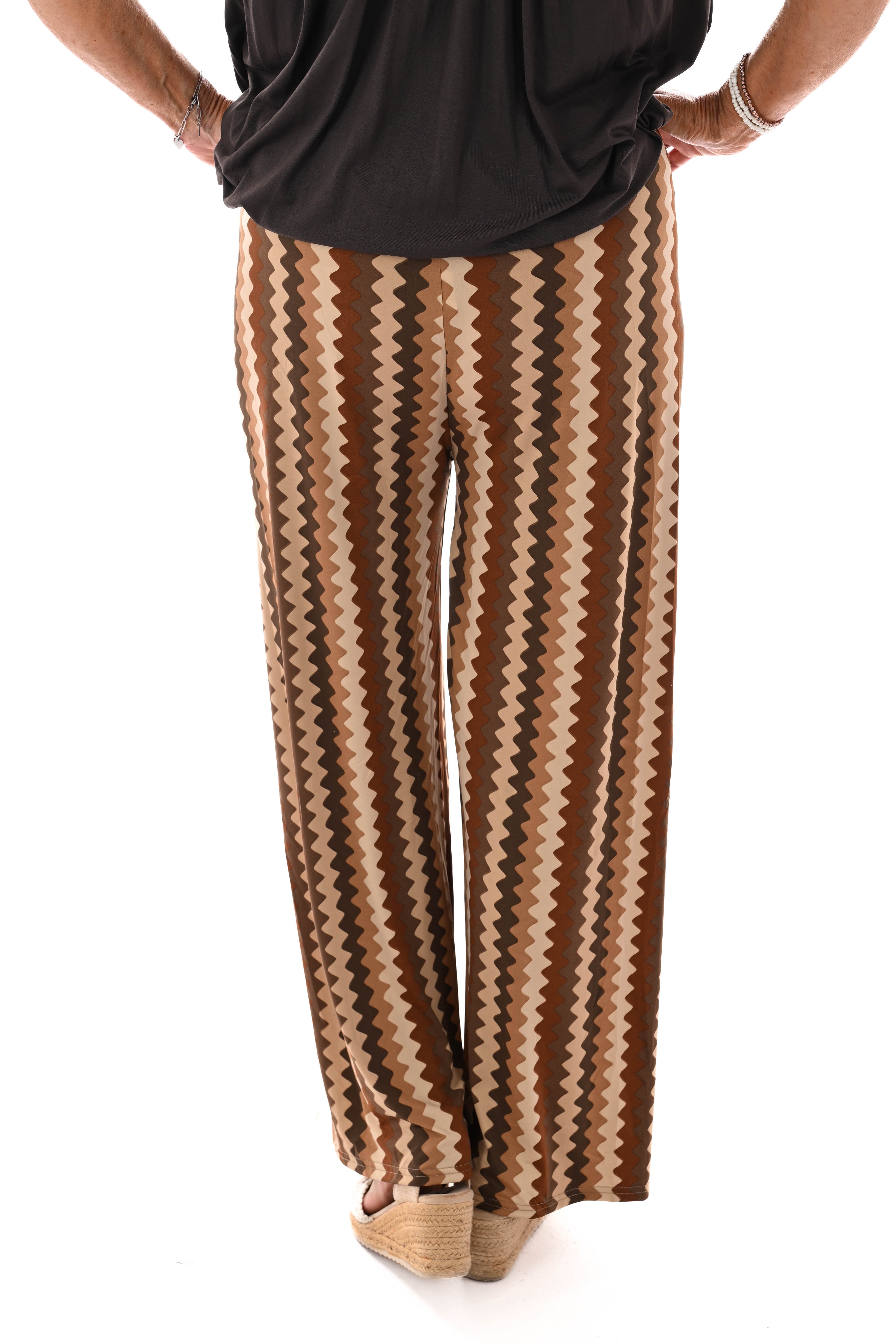 Broek zigzag bruin