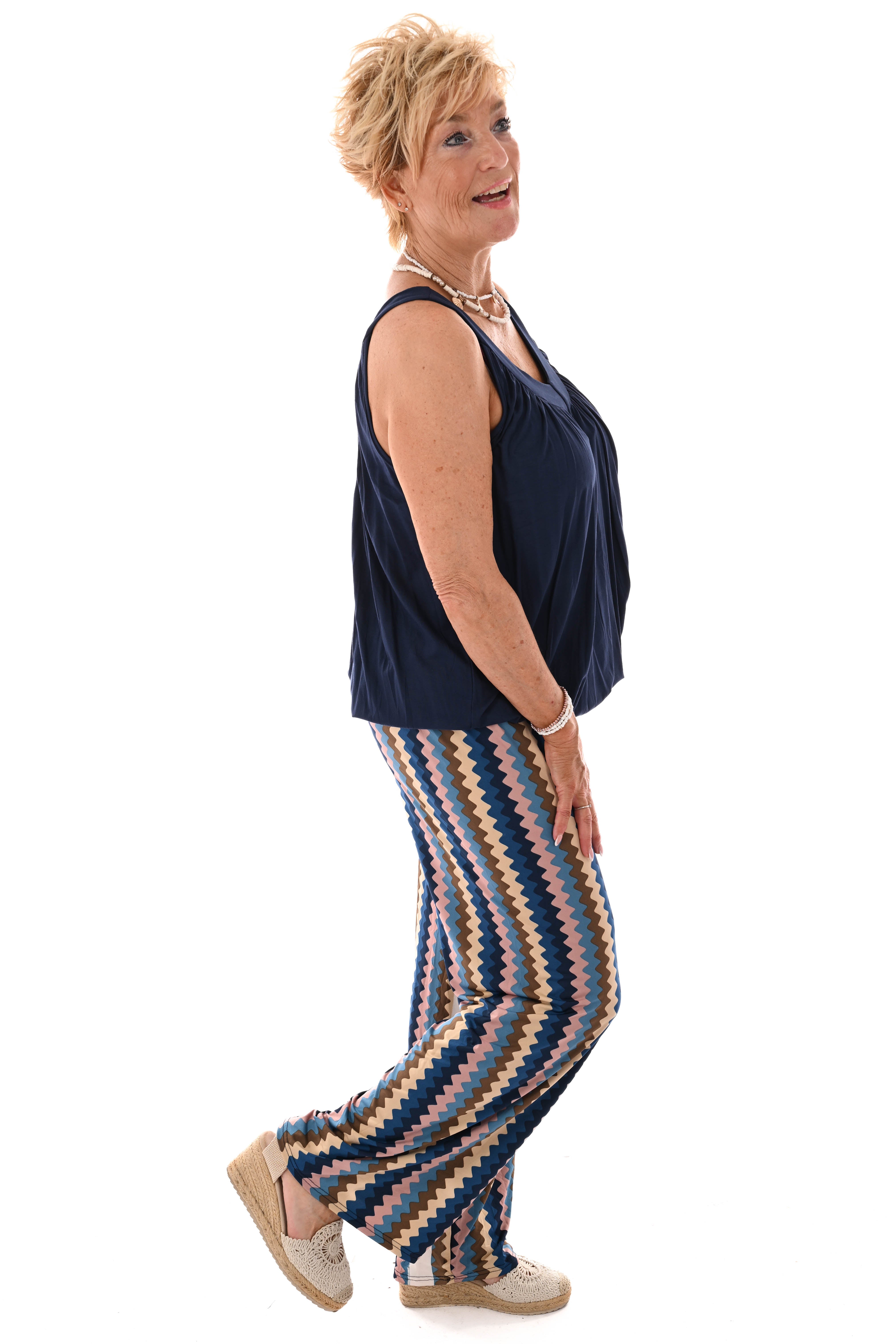Basic ballon top v-hals marineblauw