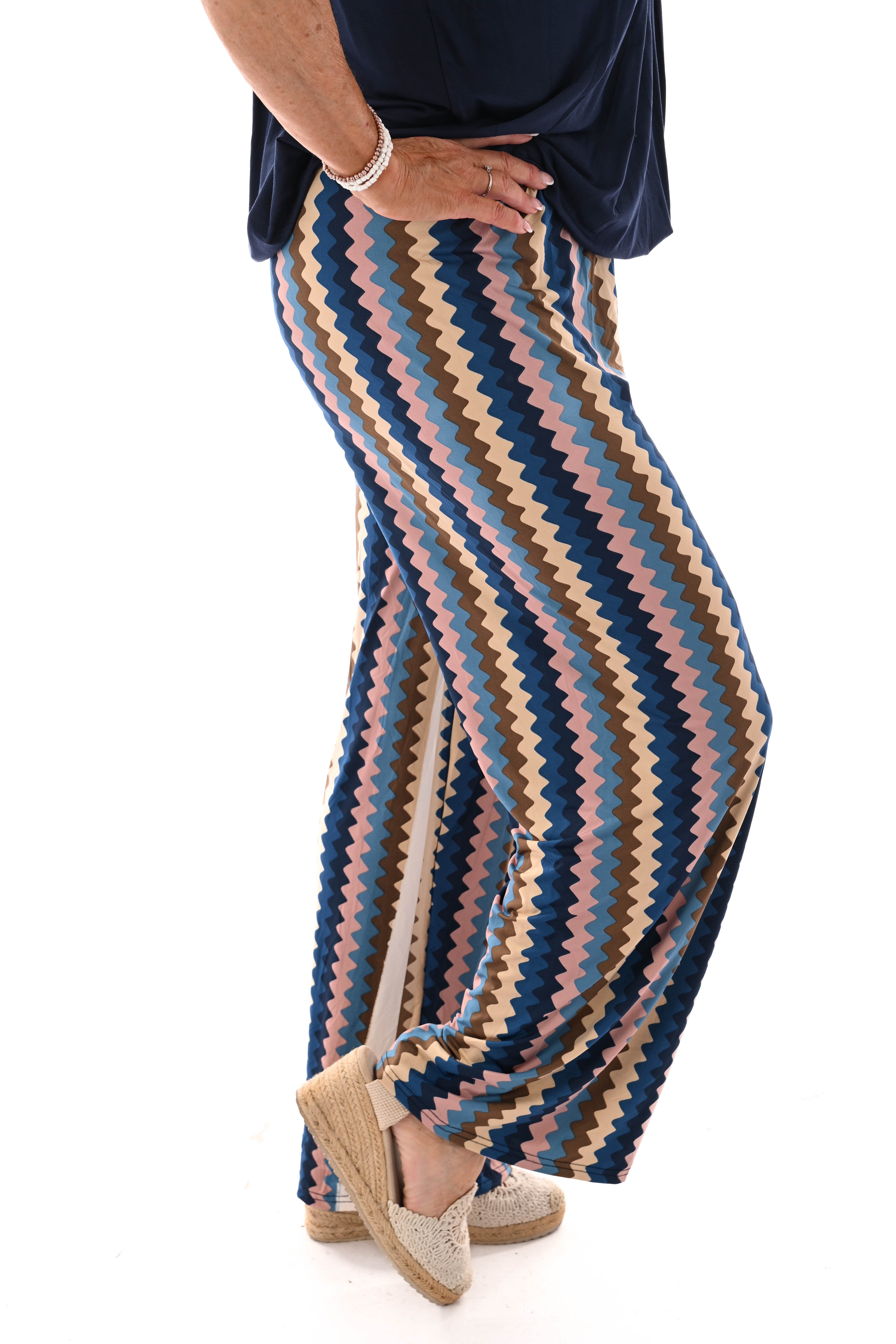 Broek zigzag blauw
