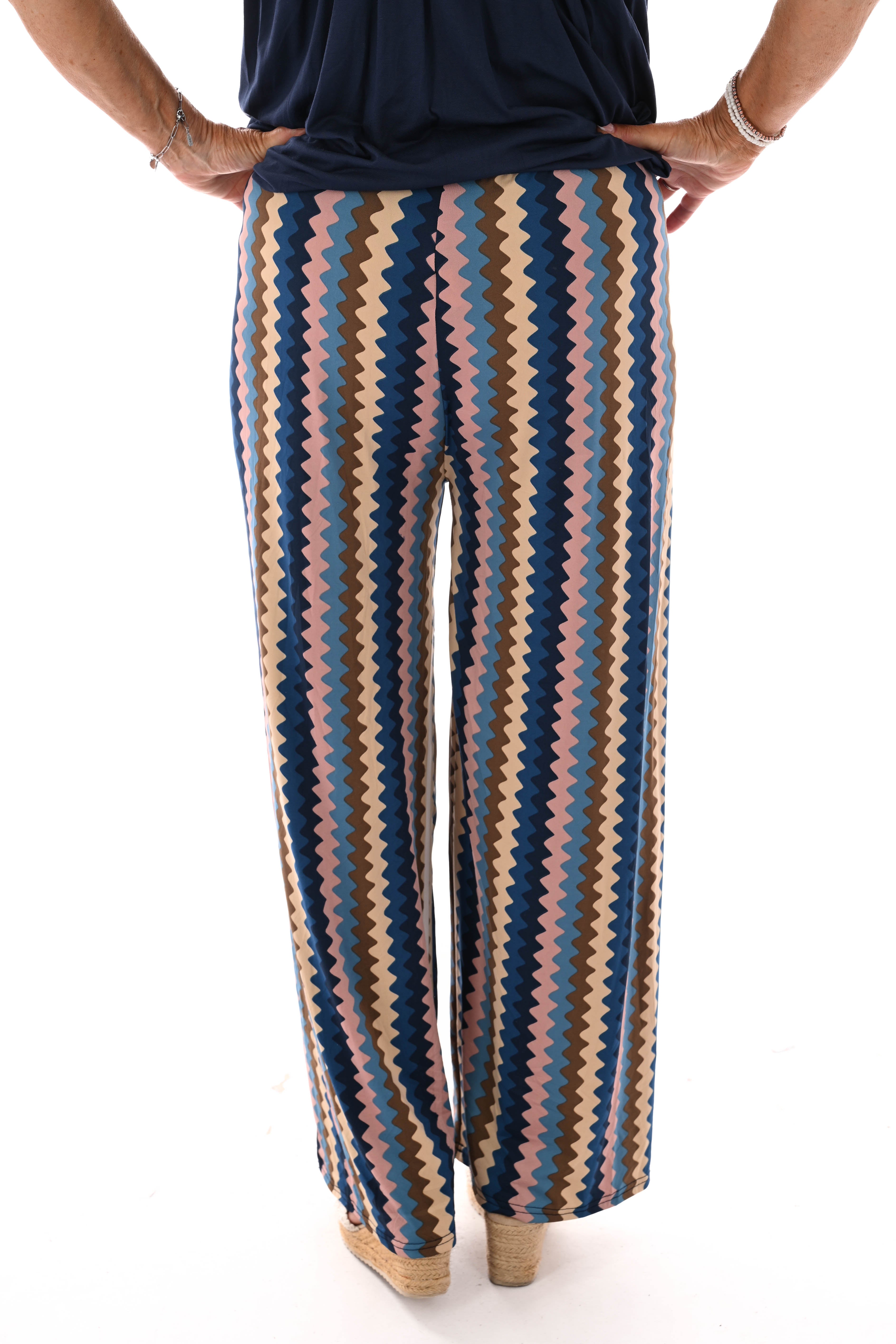 Broek zigzag blauw