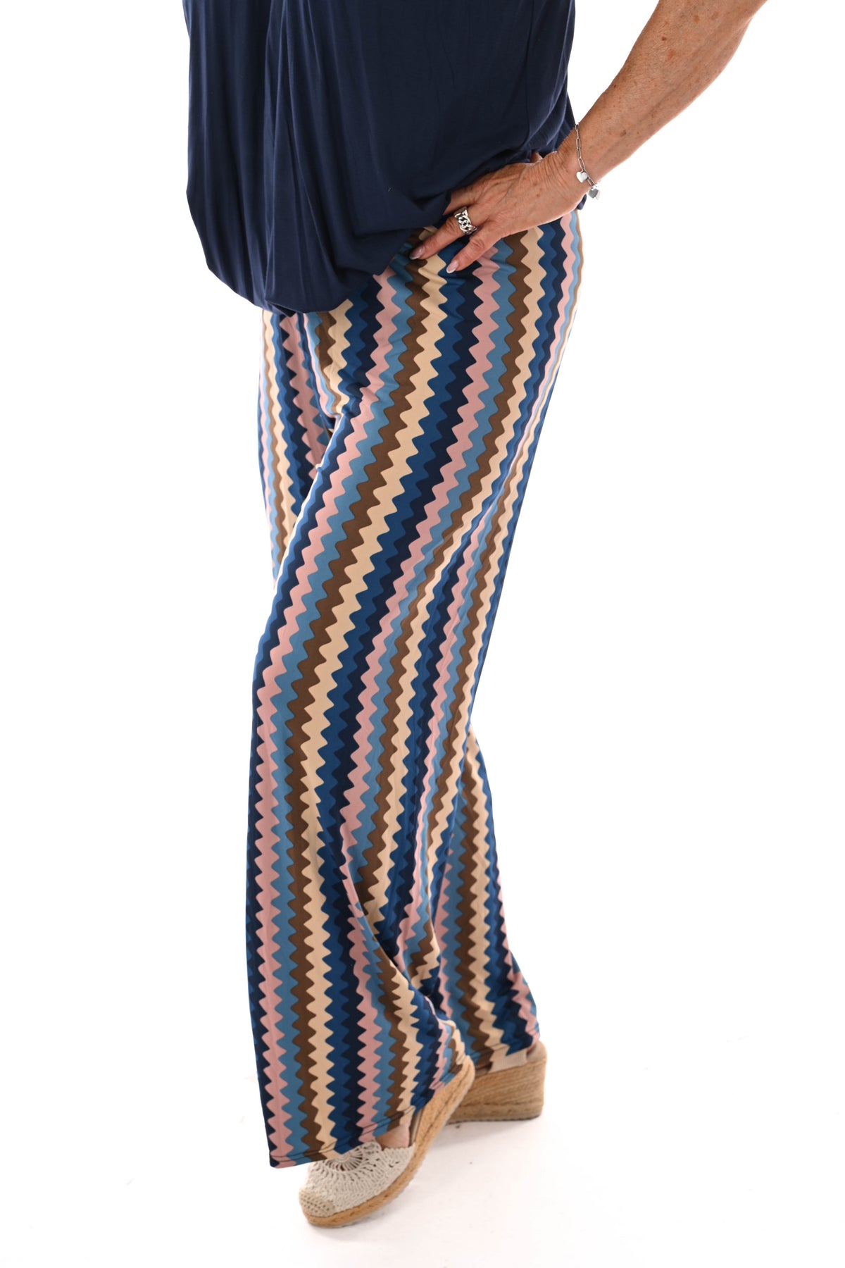 Broek zigzag blauw
