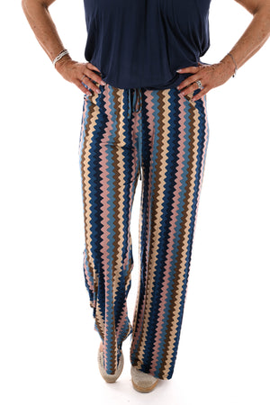 Broek zigzag jeansblauw