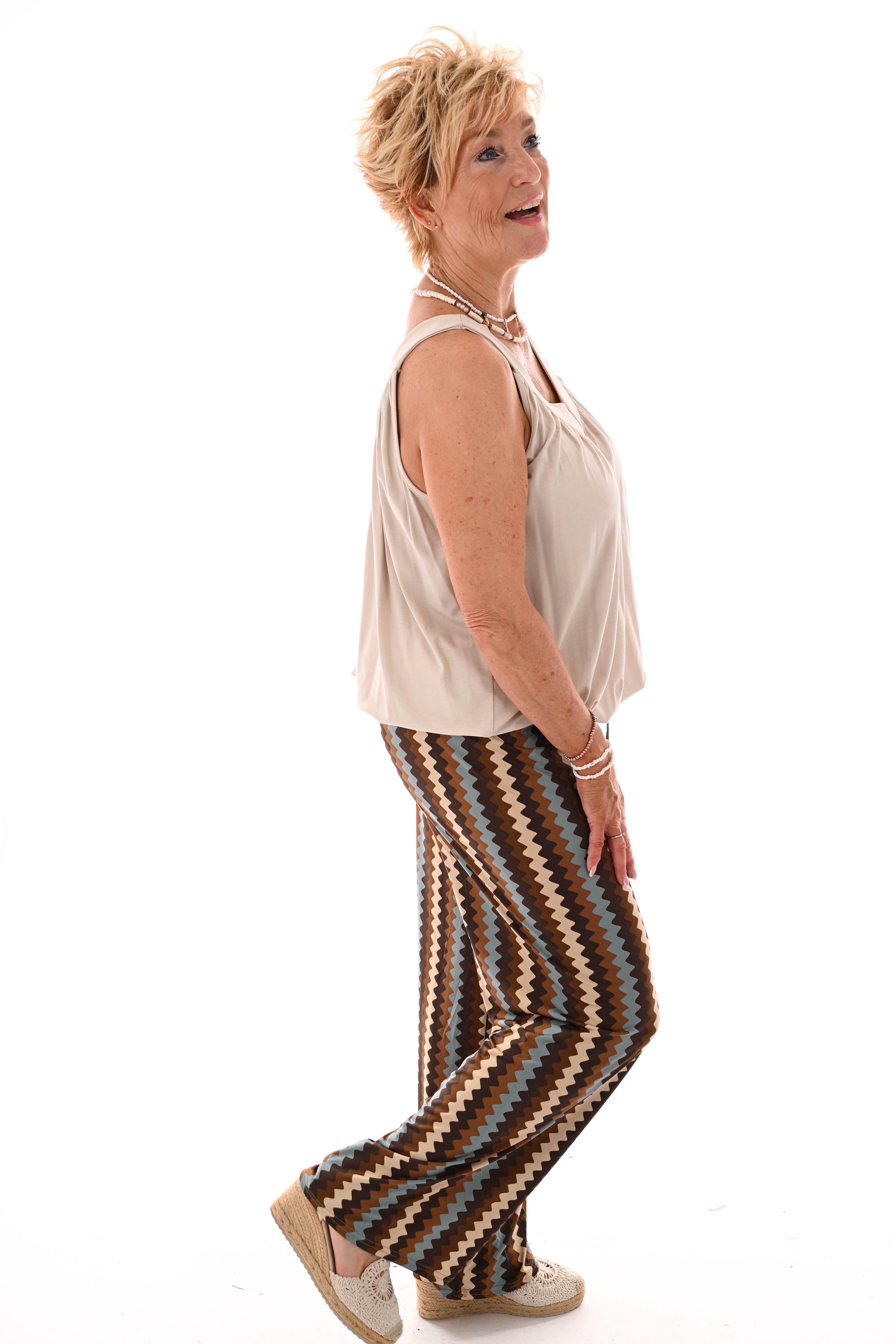 Basic ballon top v-hals beige