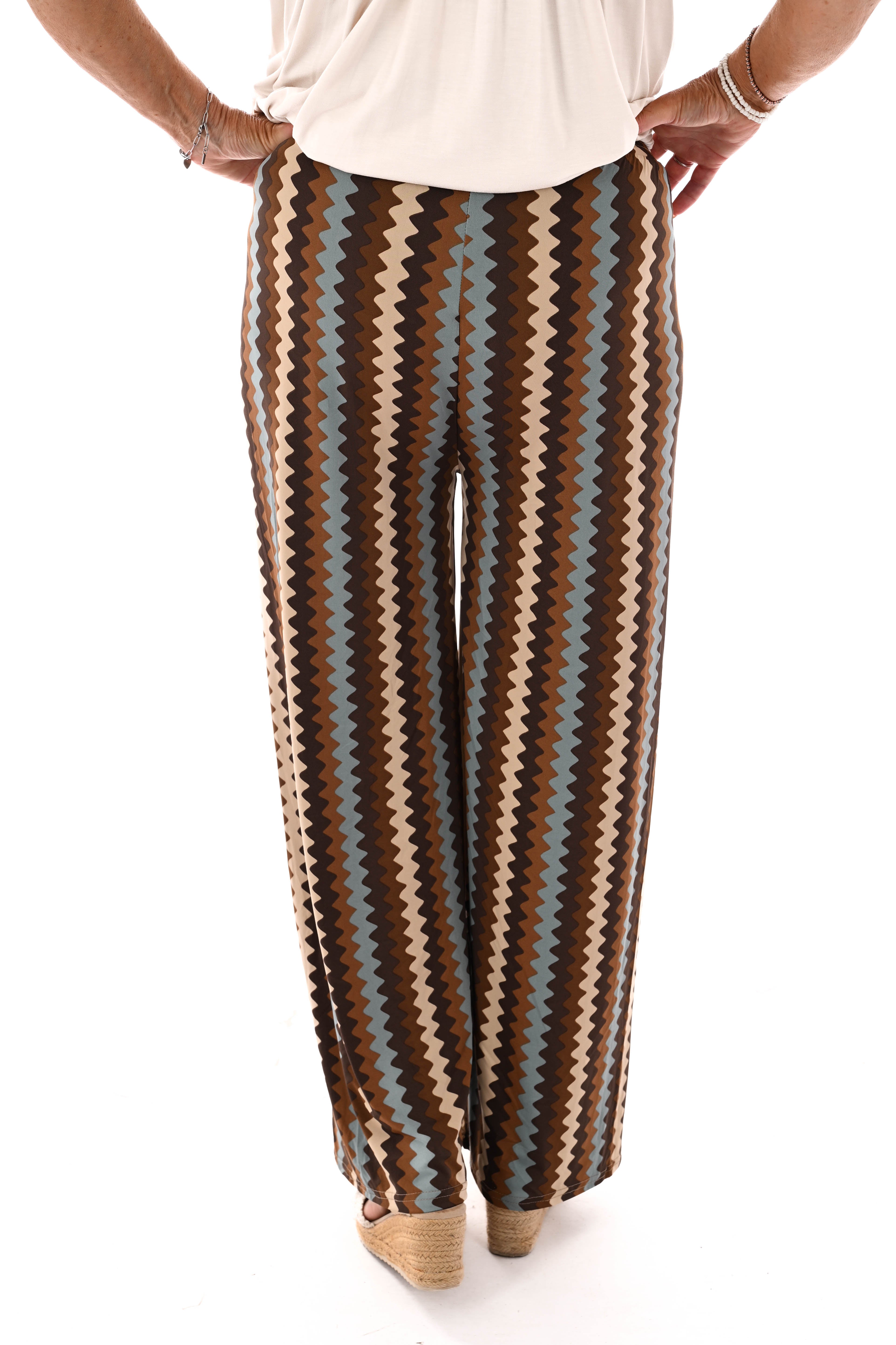 Broek zigzag jeansblauw