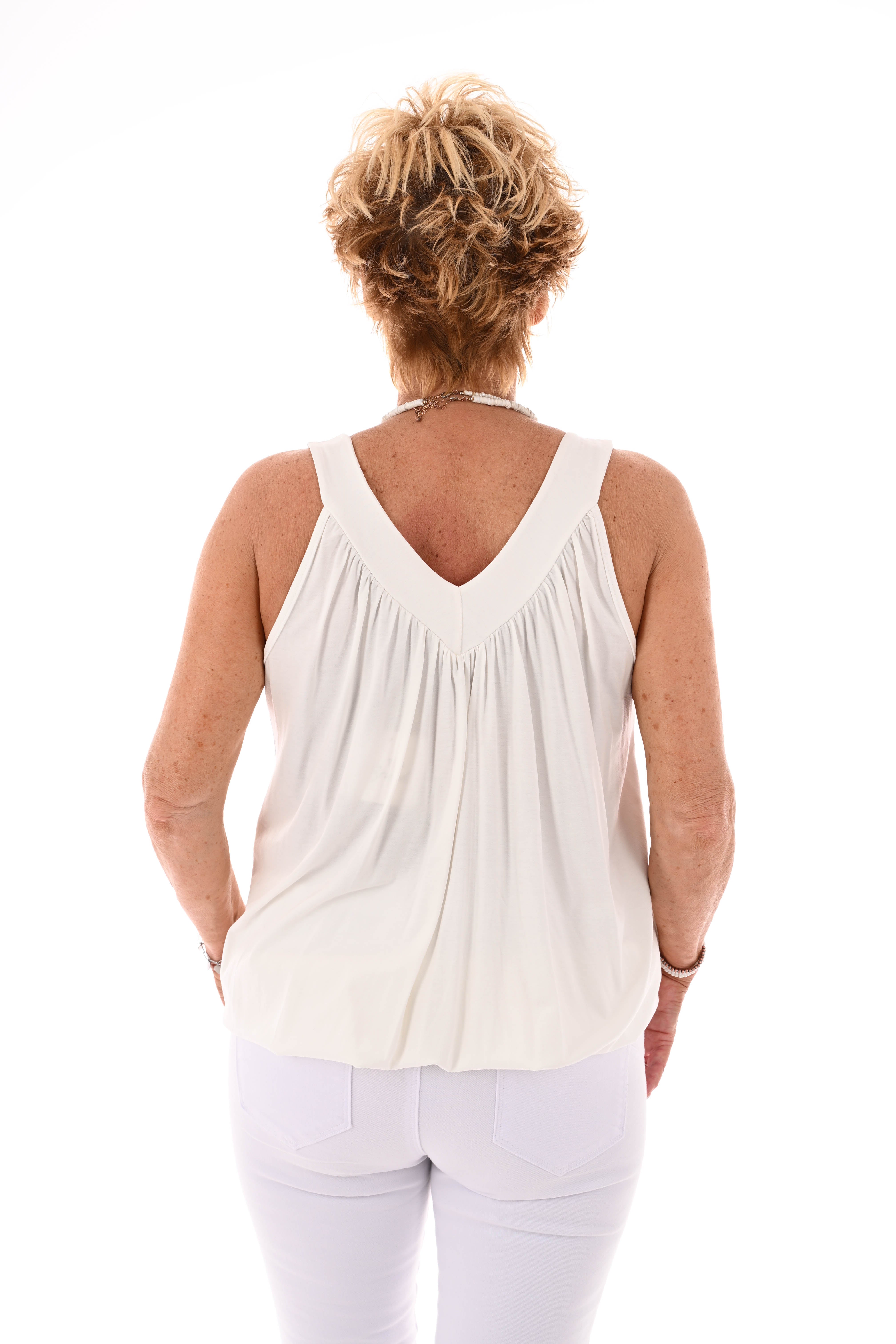Basic ballon top v-hals roomwit