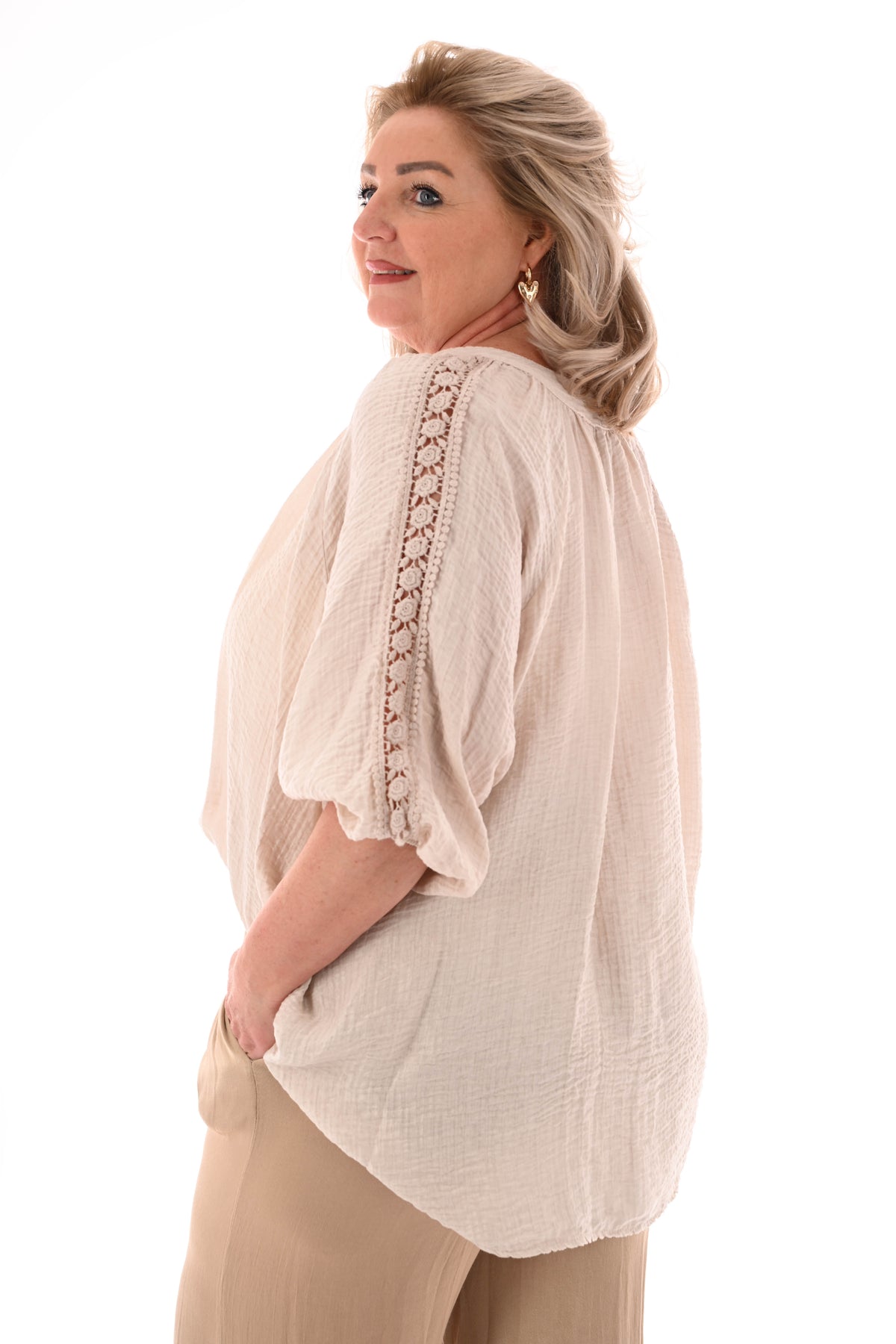 Top ibiza wafel beige