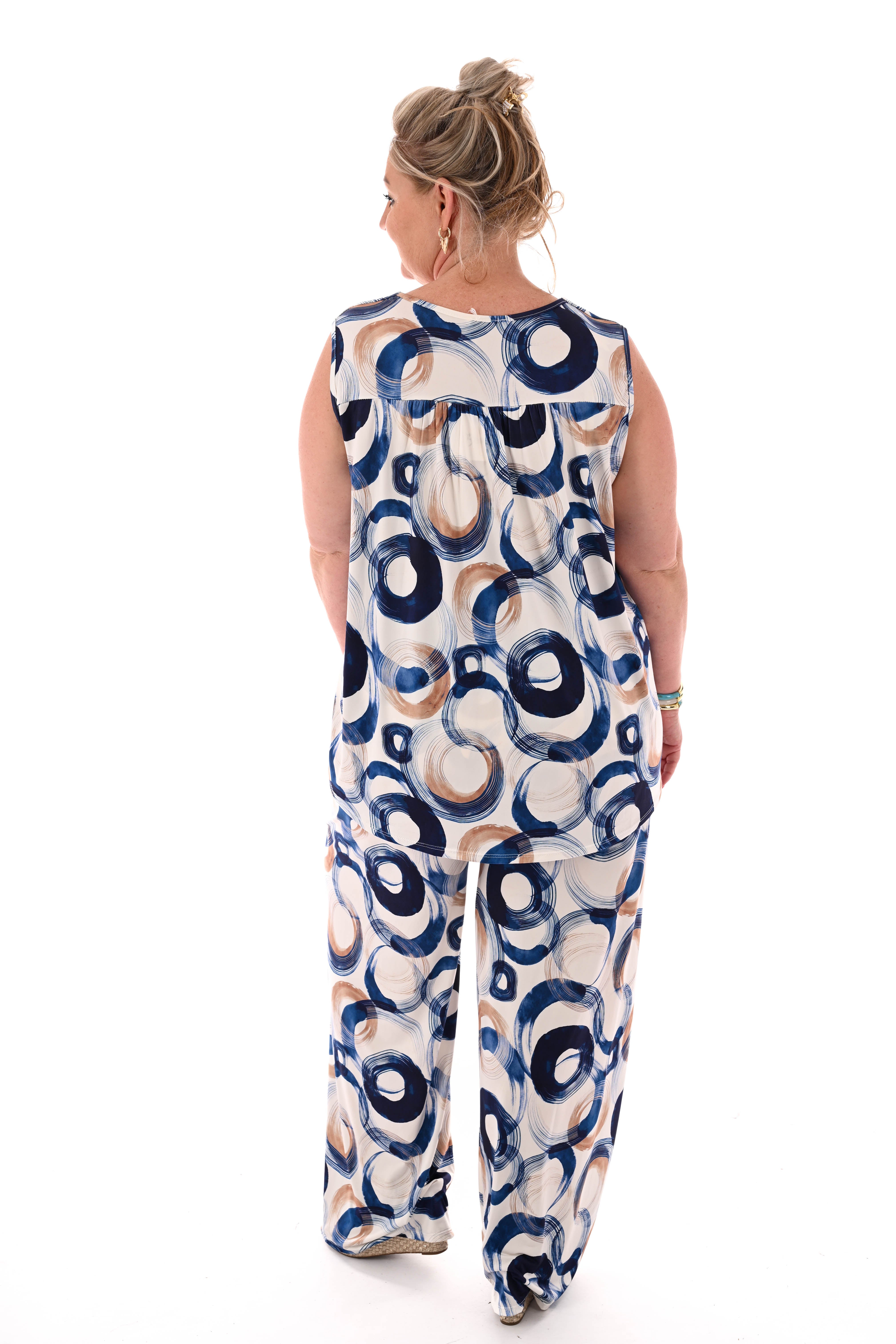 Tweedelig set cirkels marineblauw