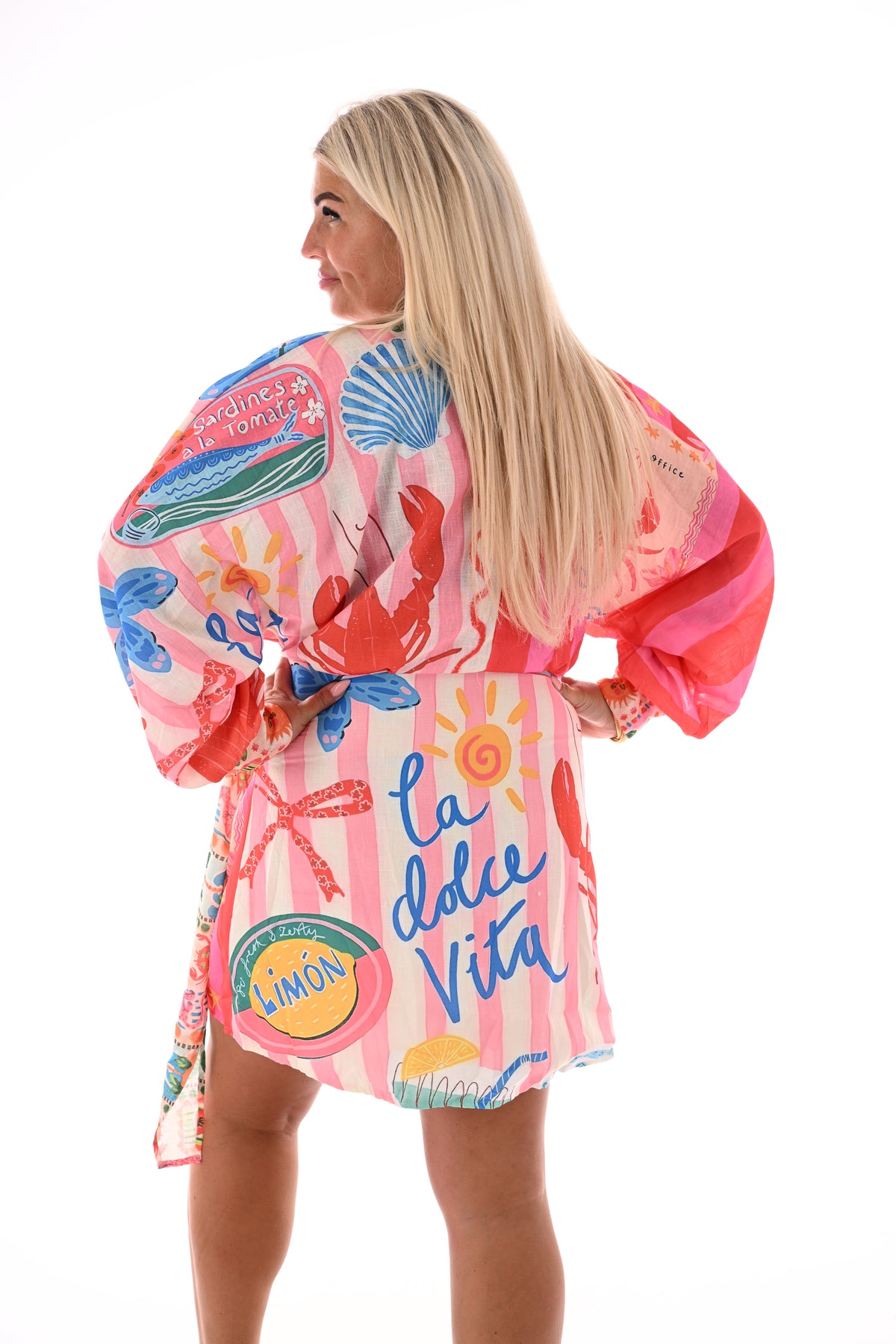 Korte wikkeljurk la dolce vita koraal