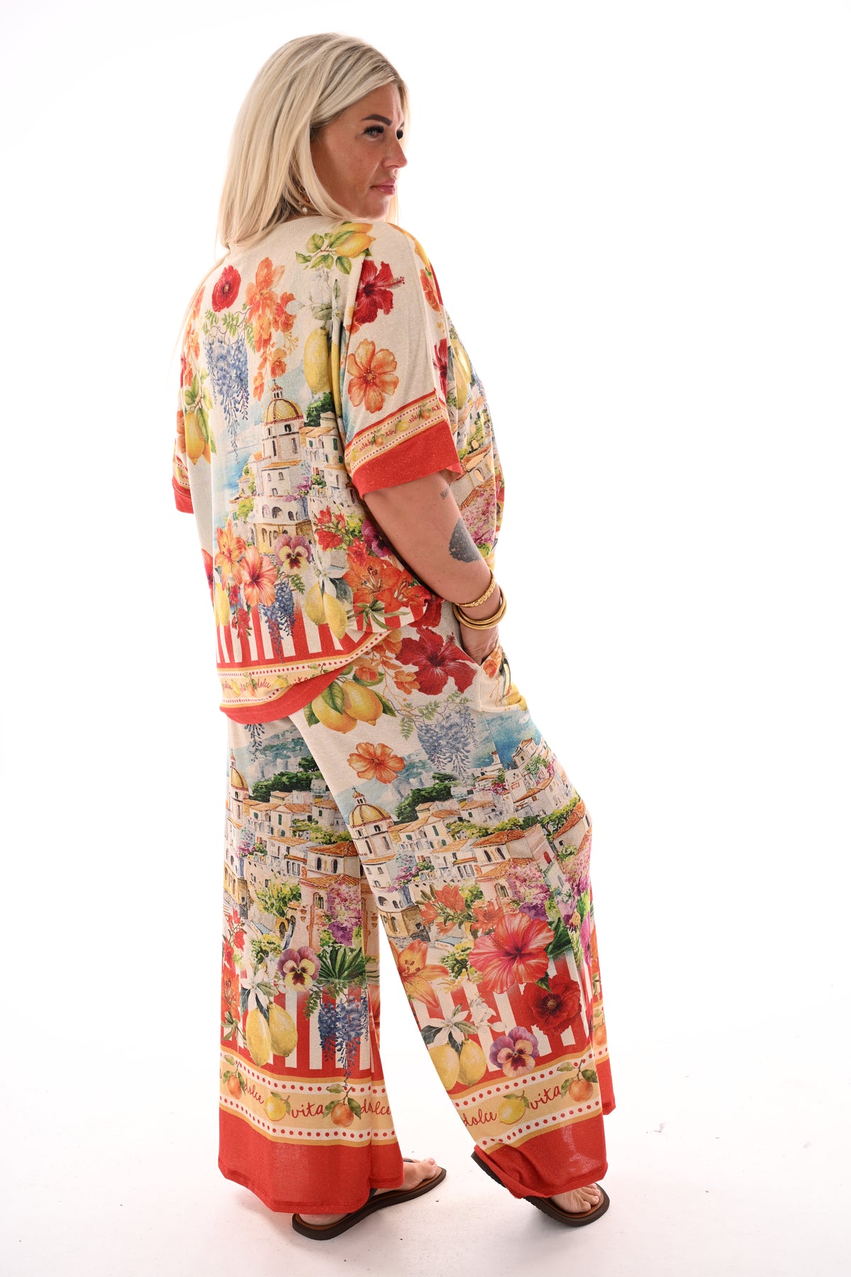Tweedelig set tropical rood