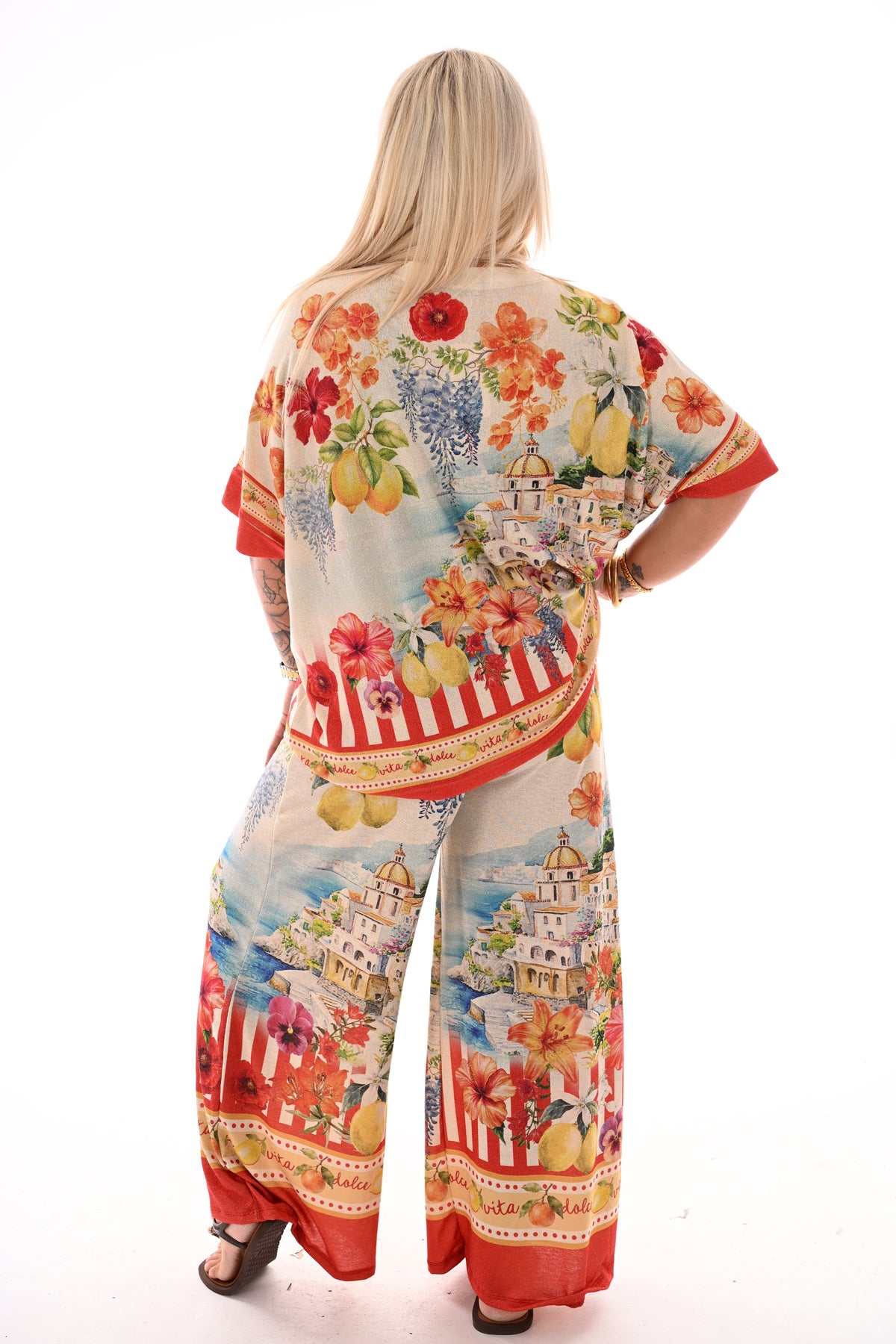 Tweedelig set tropical rood