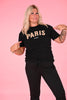 T-shirt print teddy paris zwart