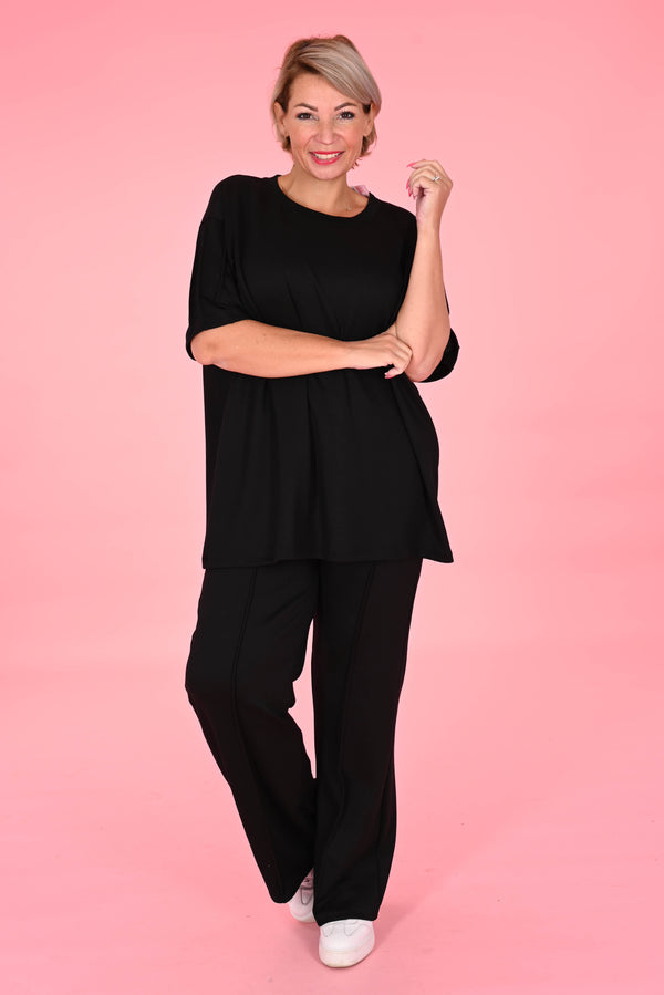 Tweedelig comfy set uni zwart