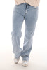 Hello Miss wide leg bewerkt lichtblauw