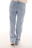 Hello Miss wide leg bewerkt lichtblauw