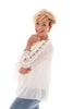 Top broderie trompetmouwen wit