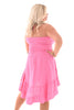 Katoenen strapless jurk roze