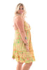 Korte ibiza jurk open rug paisley groen/oranje