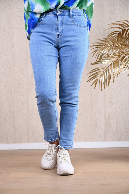 BBS jeans high waist elastieken band blauw