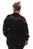 Trui broderie details zwart