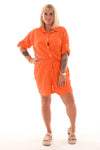 Twin set wafel ophaalmouwen uni oranje