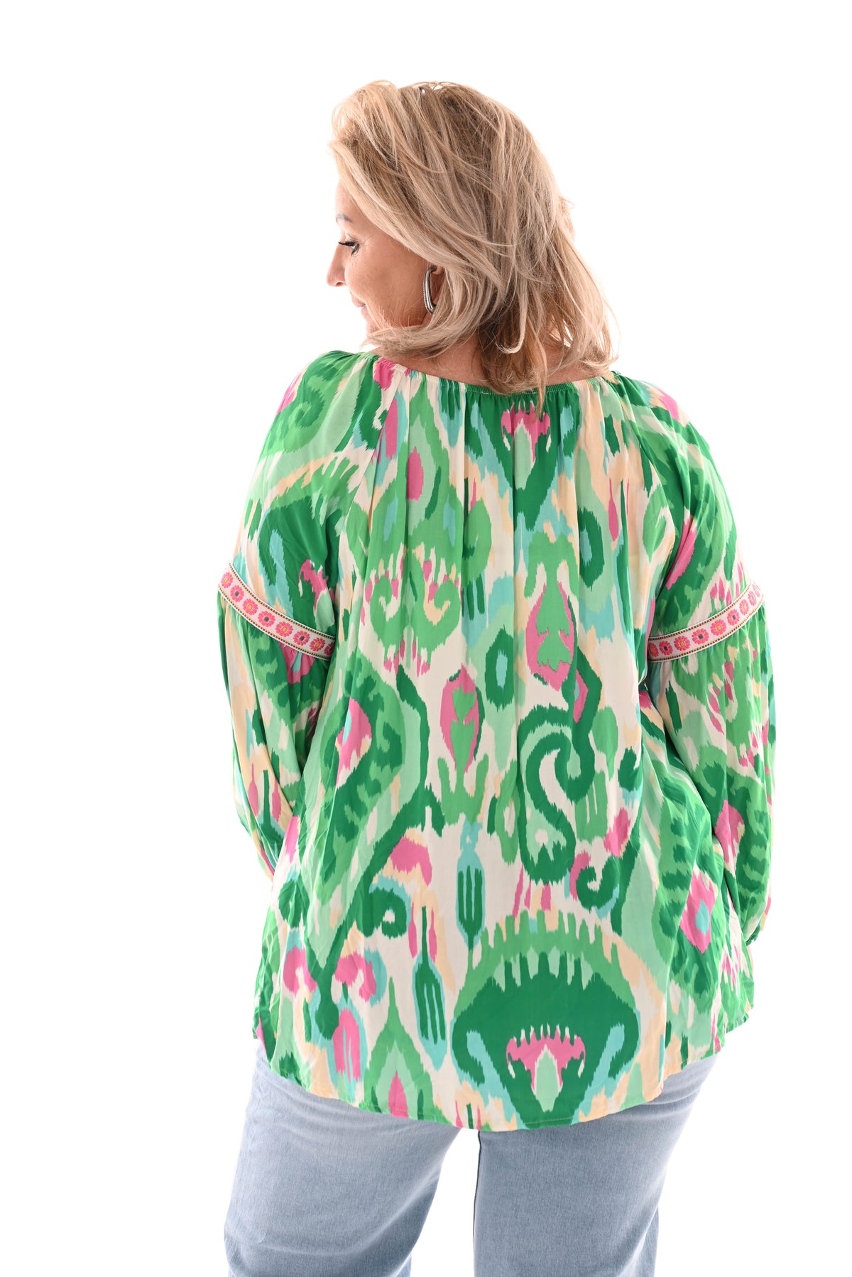 Top paisley print groen